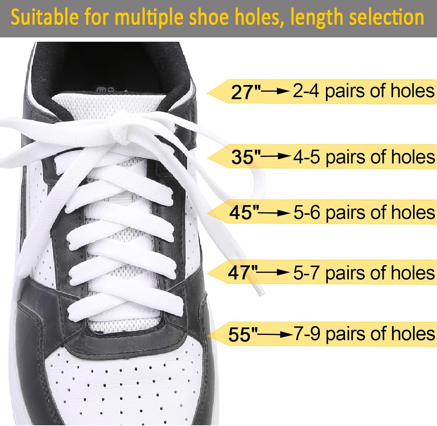 Elastic No Tie Shoe Laces for Sneakers, Stretch Tieless Shoelaces for Kids and Adults, Flat Athletic Shoes Strings - Image 5