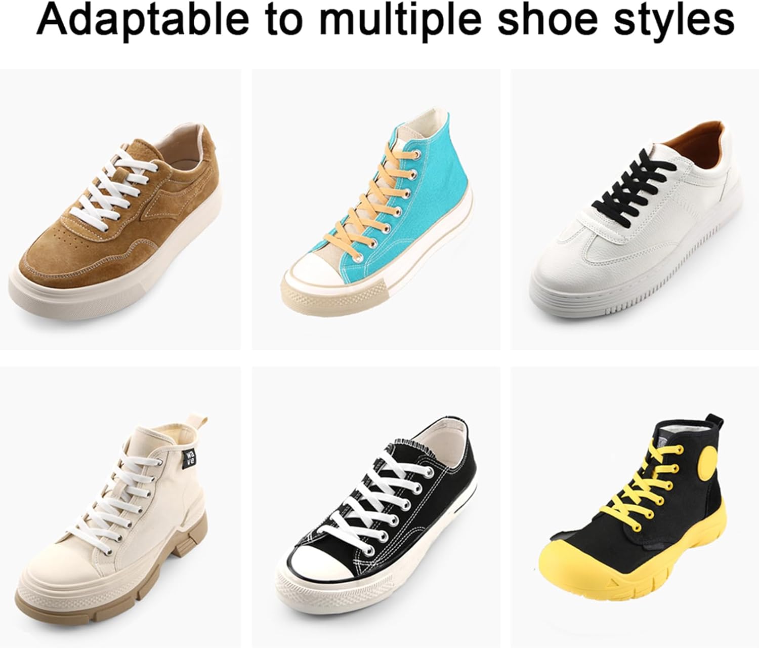 Elastic No Tie Shoe Laces for Sneakers, Stretch Tieless Shoelaces for Kids and Adults, Flat Athletic Shoes Strings - Image 6