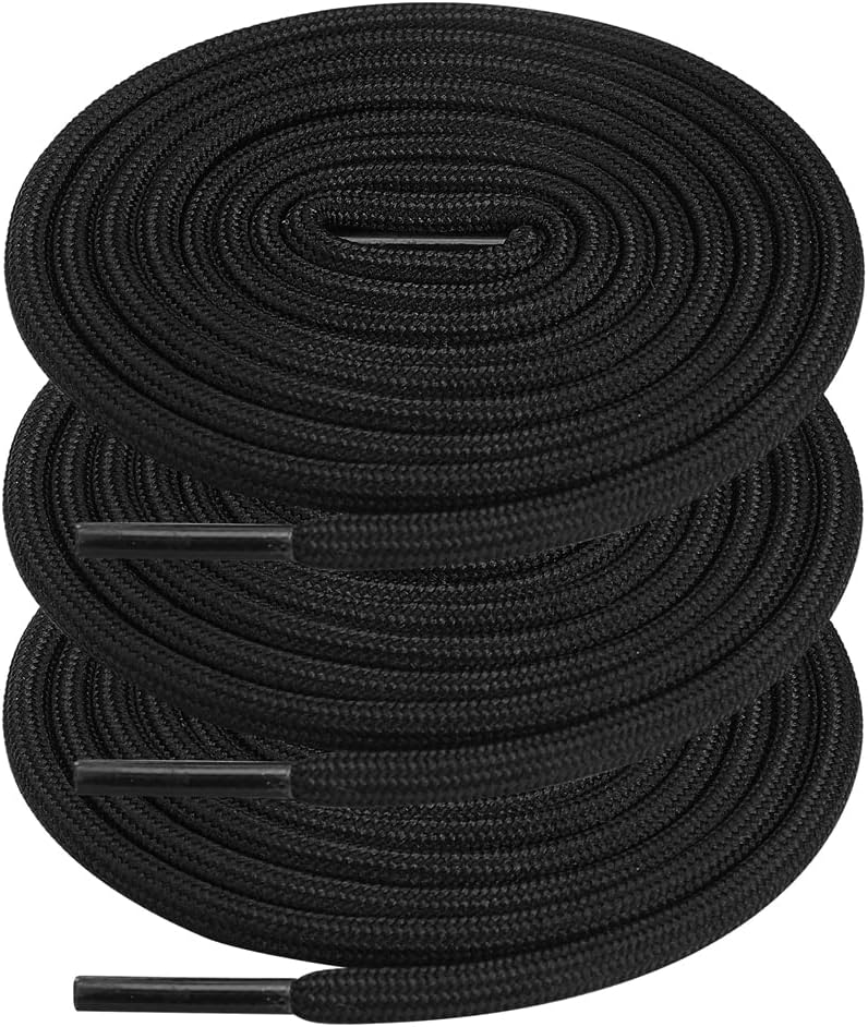 3 Pairs Round Boot Shoe Laces, Heavy Duty and Durable Shoelaces for Outdoor Climbing Hiking Work Boots Shoe Strings - Image 1