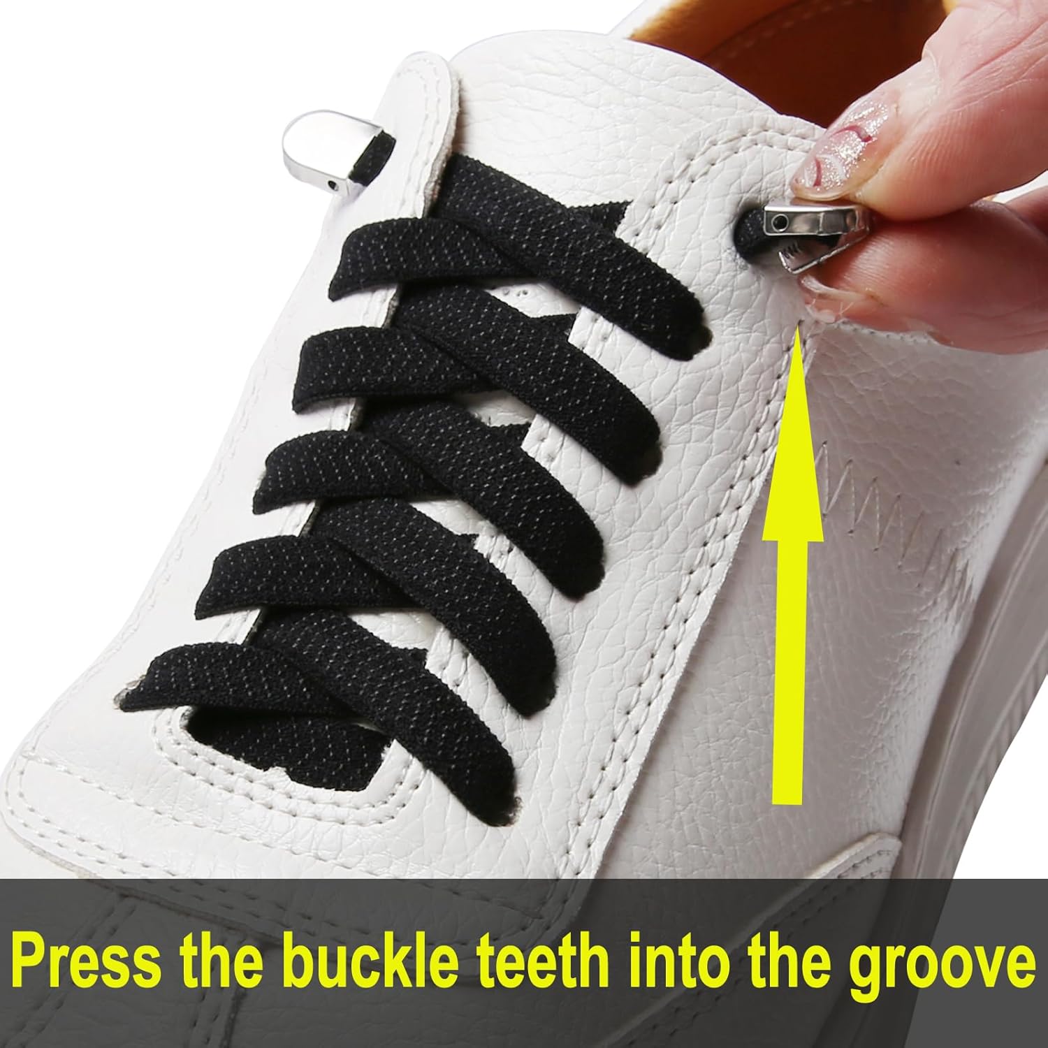 Elastic Shoe Laces for Sneakers, No Tie Shoelaces for Adults and Kids, Flat Tieless Shoe strings - Image 3