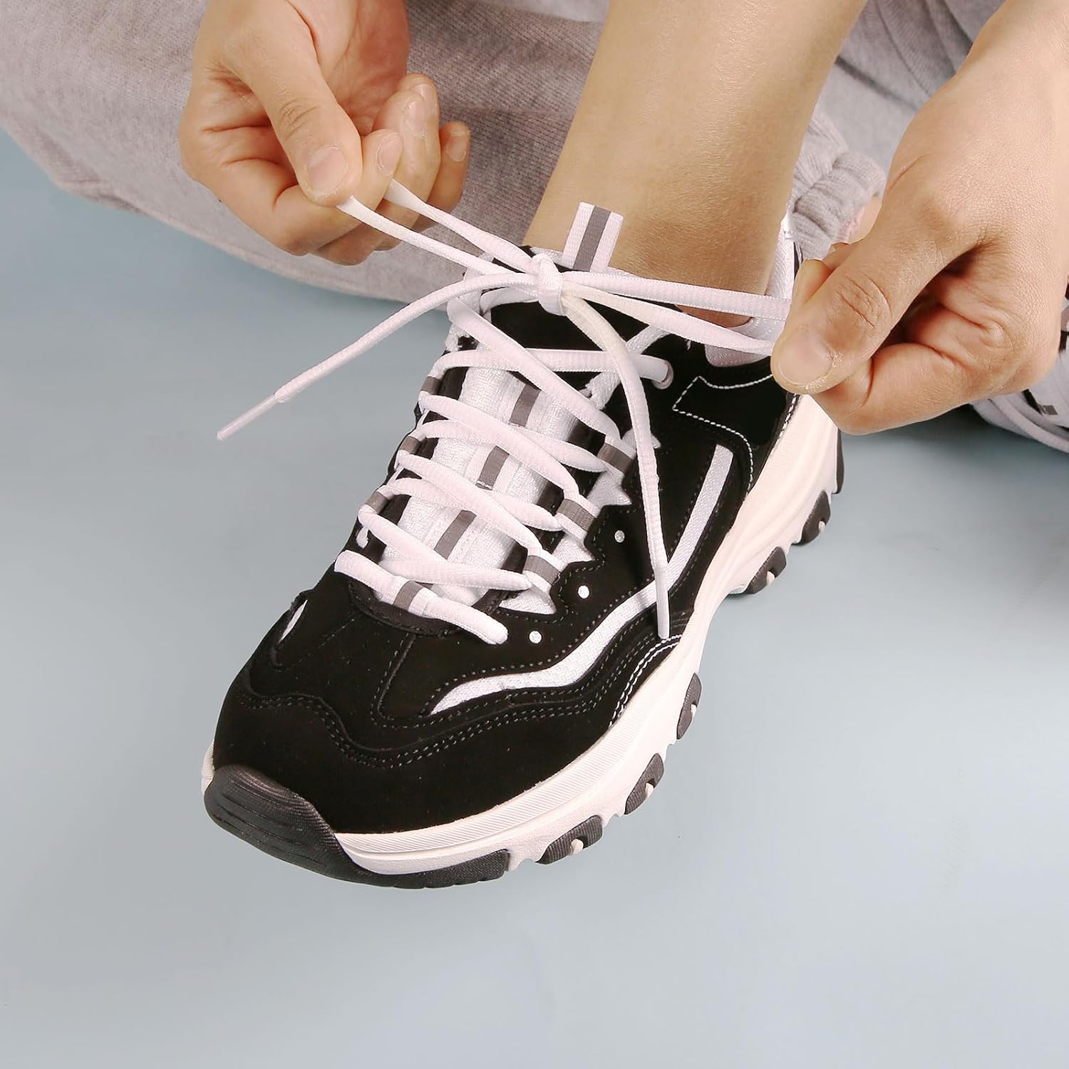 3 Pair Oval Shoe Laces,Shoelaces for Sneakers, Half Round 1/4