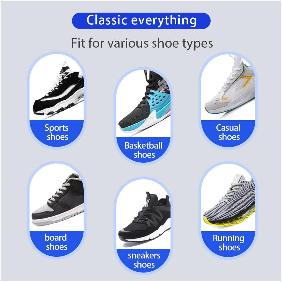 3 Pair Oval Shoe Laces,Shoelaces for Sneakers, Half Round 1/4
