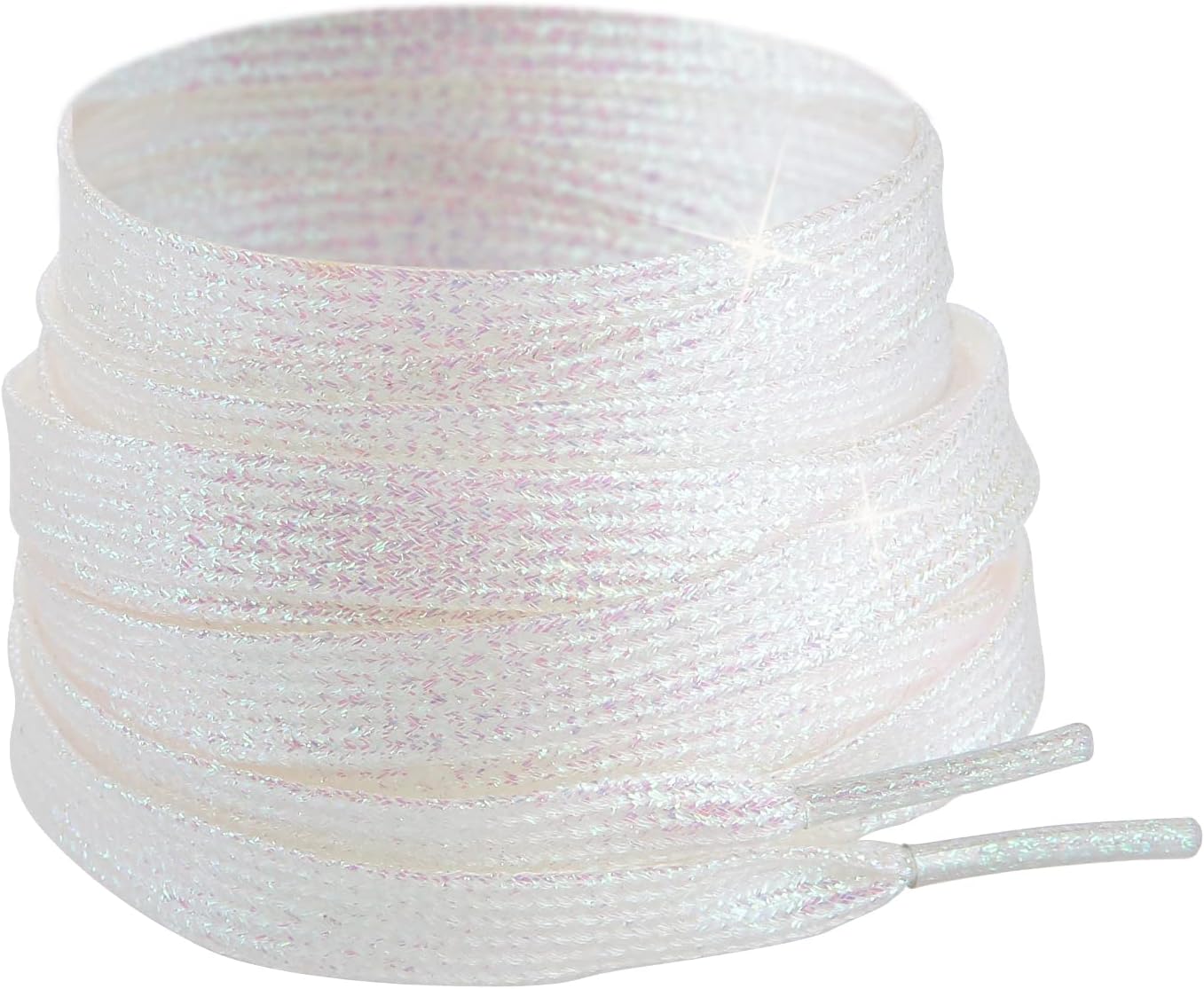 3 Pair Flat Glitter Shiny Shoe Laces for Sneakers, Colorful Sequin Shoelaces for Athletic Shoes Boot Strings - Image 1