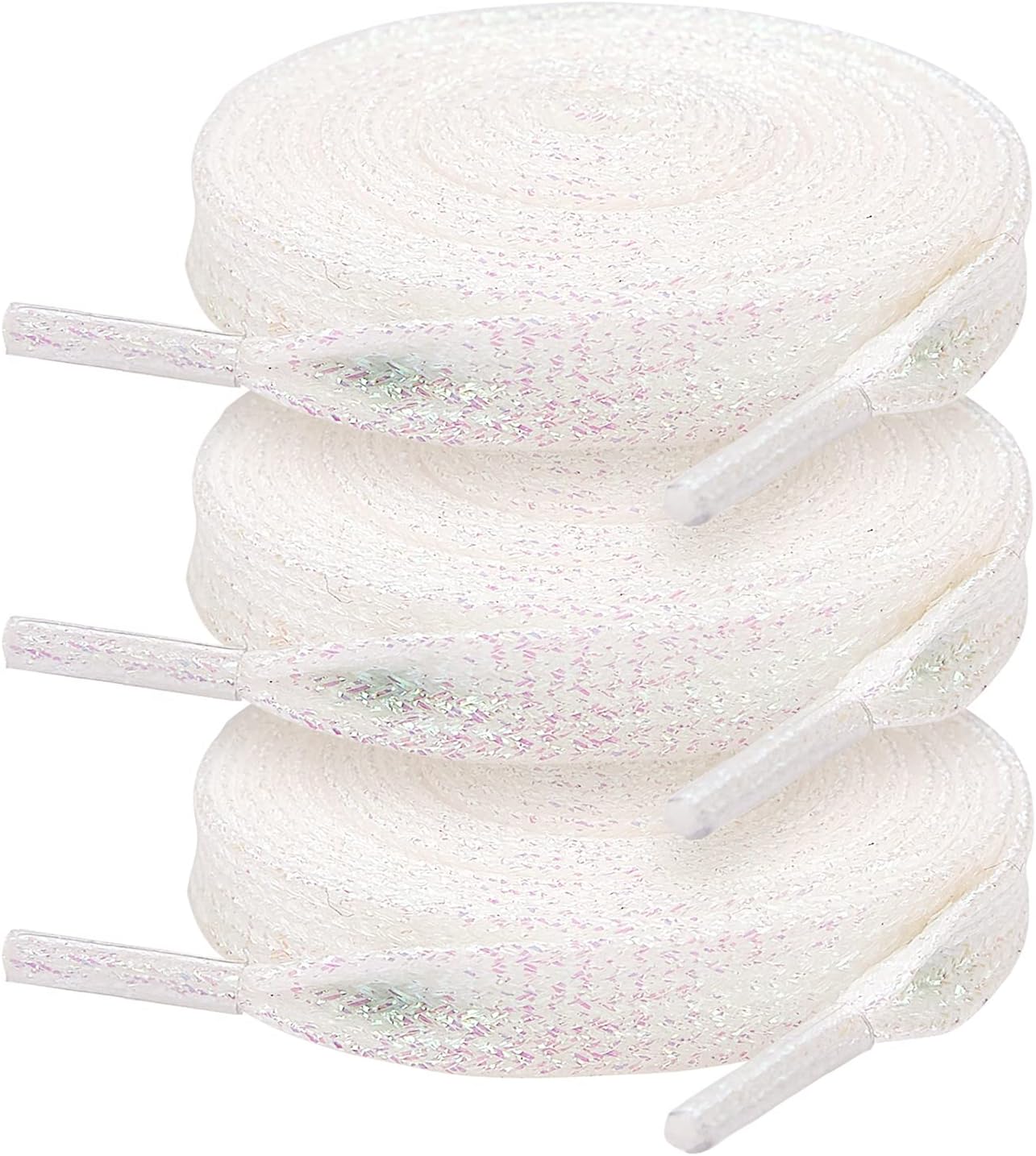 3 Pair Flat Glitter Shiny Shoe Laces for Sneakers, Colorful Sequin Shoelaces for Athletic Shoes Boot Strings - Image 2
