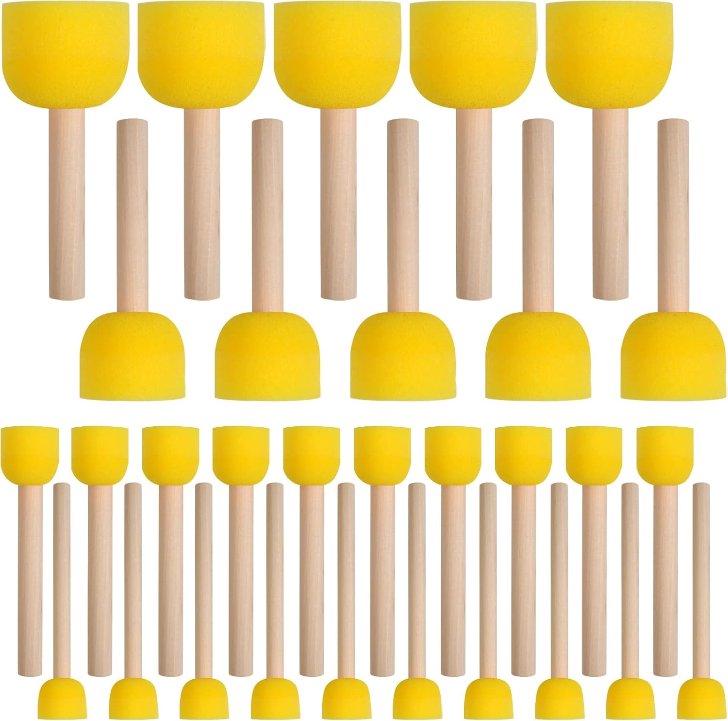 30 Pcs Round Sponges Brh Set, Round Sponge Brhes for Painting, Paint Sponges for Acrylic, Painting Tools for Kids Arts and Crafts (4 Sizes) - Image 1