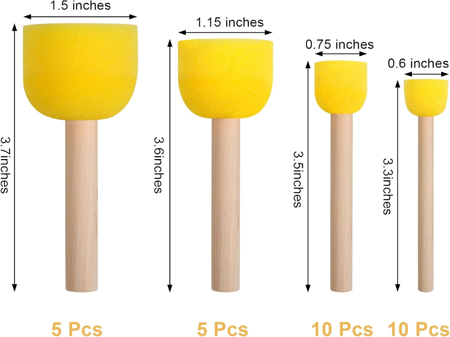 30 Pcs Round Sponges Brh Set, Round Sponge Brhes for Painting, Paint Sponges for Acrylic, Painting Tools for Kids Arts and Crafts (4 Sizes) - Image 2