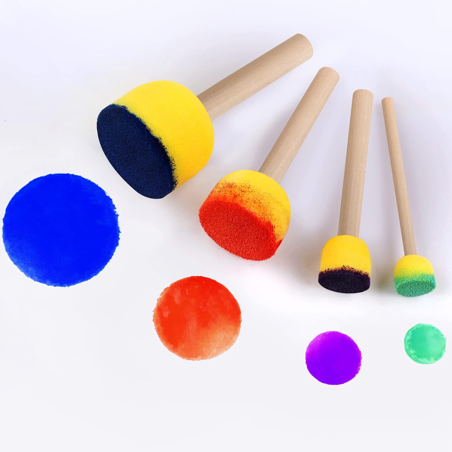 30 Pcs Round Sponges Brh Set, Round Sponge Brhes for Painting, Paint Sponges for Acrylic, Painting Tools for Kids Arts and Crafts (4 Sizes) - Image 4