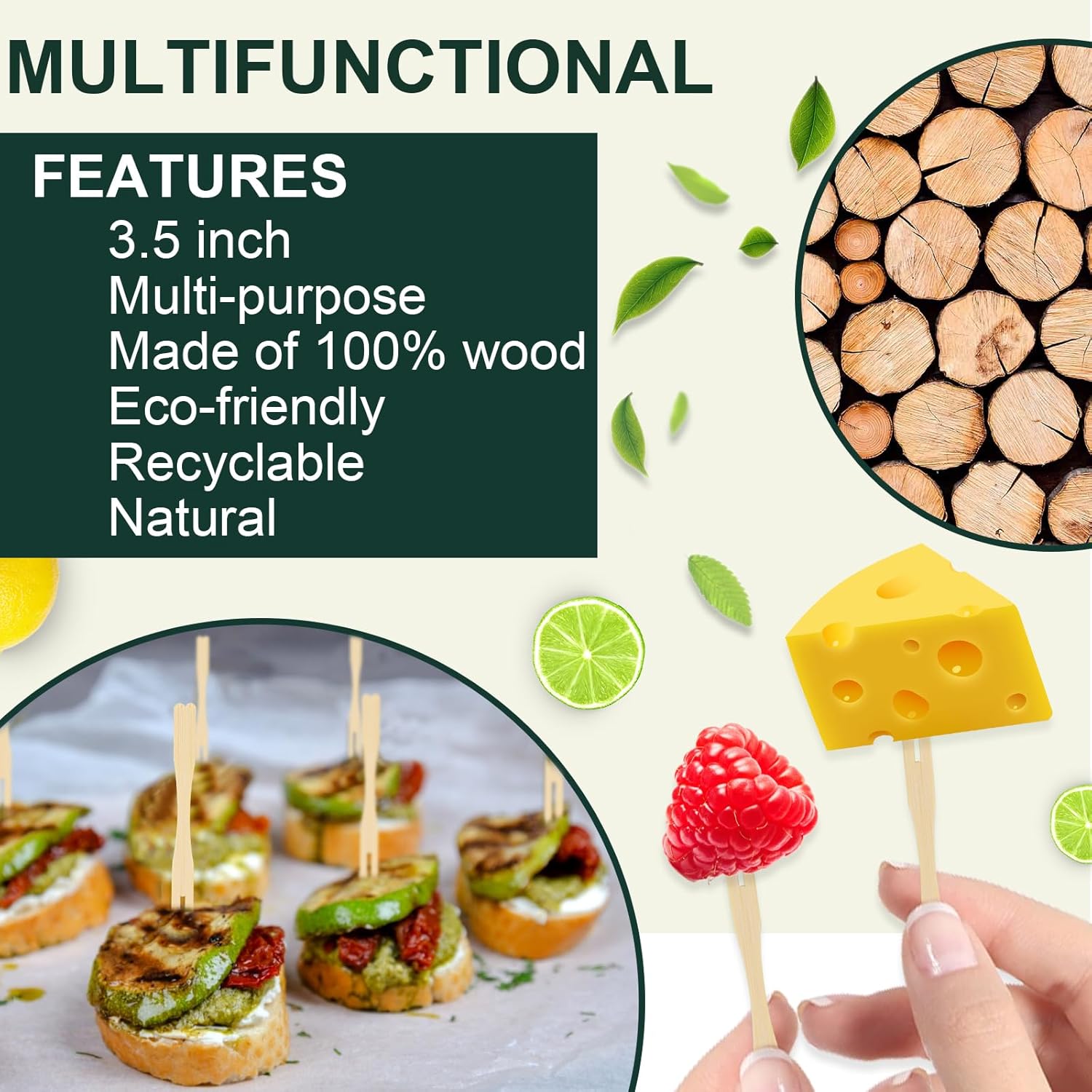 400PCS 3.5 Inch Appetizer Forks, Mini Forks, Mini Forks For Appetizers, Disposable Bamboo Forks Can Be ed For Desserts, Sandwiches, Burgers, Salads, Buffets, Drinks, Vegetables And More - Image 4