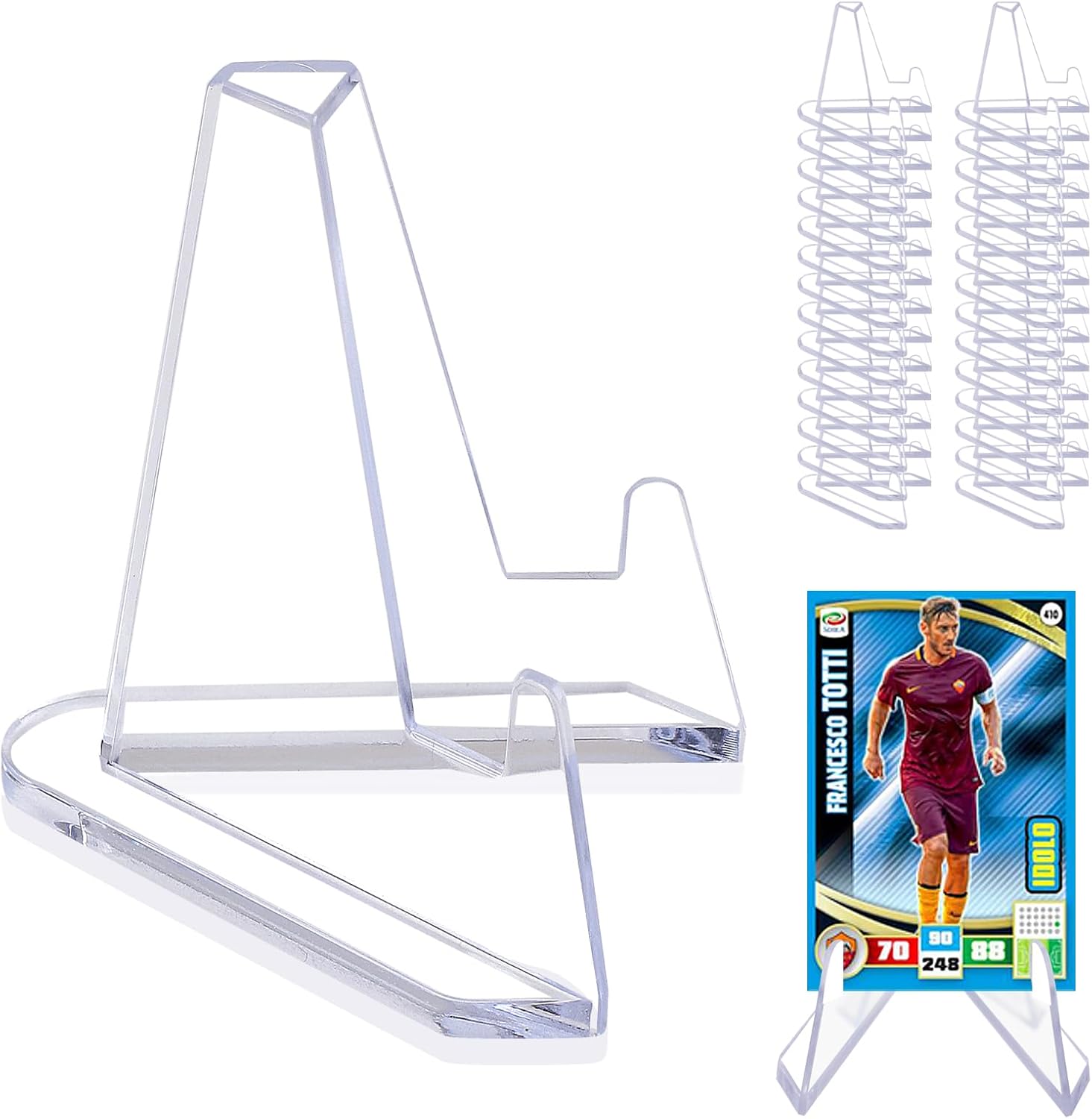 32Packs Card Display Stand, Card Stand, Card Stands for Sports Cards, Trading Card Stand, Acrylic Material, 2.2 Inch Tall - Image 1