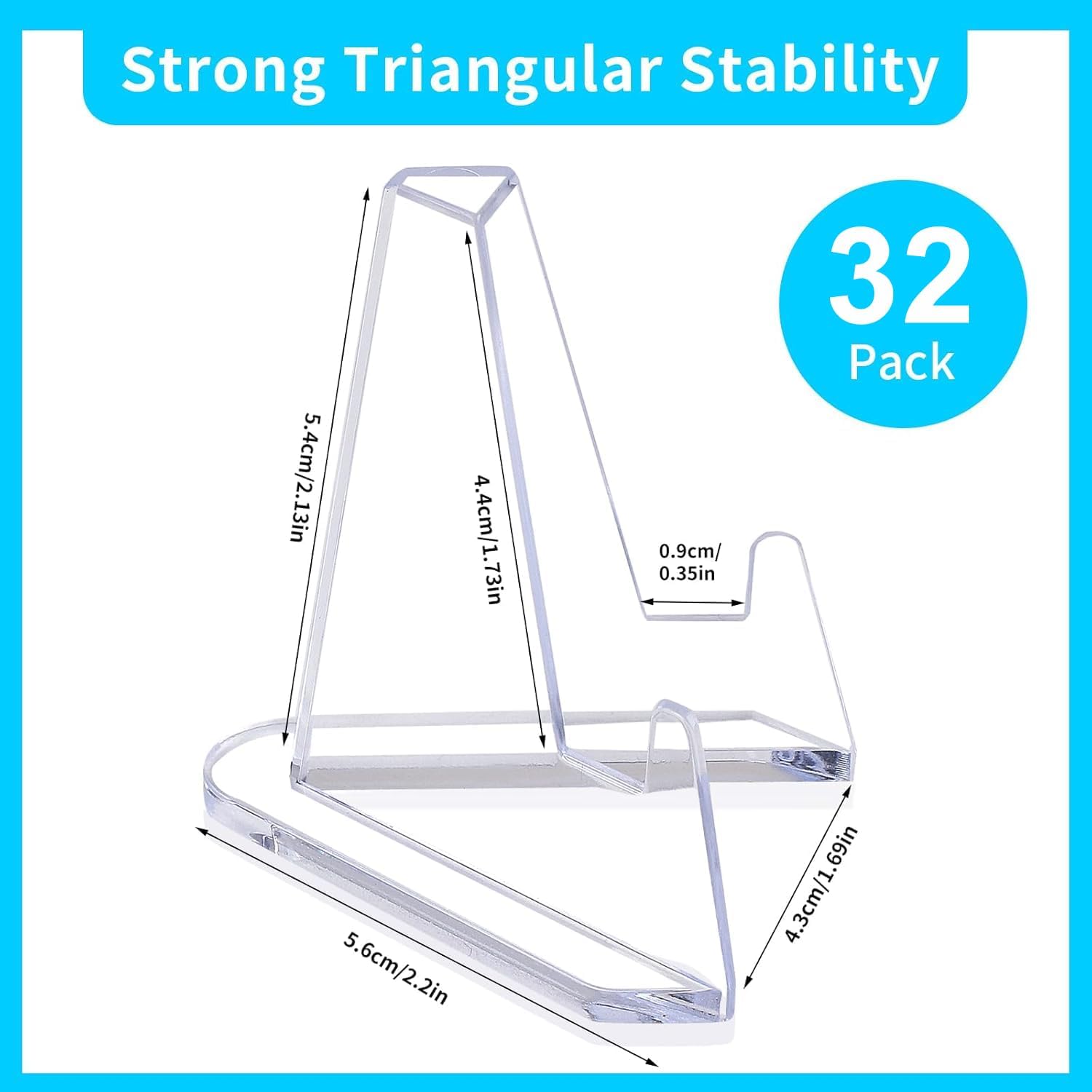 32Packs Card Display Stand, Card Stand, Card Stands for Sports Cards, Trading Card Stand, Acrylic Material, 2.2 Inch Tall - Image 2