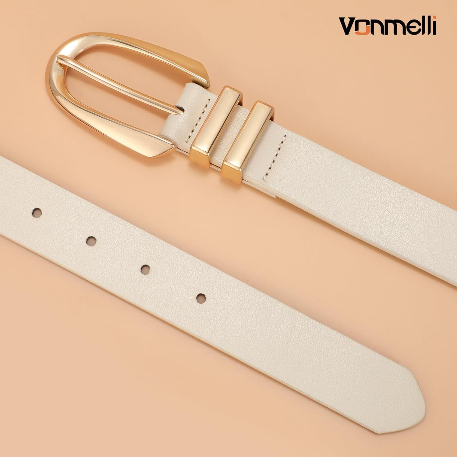 Women's Leather Belts For Jeans Dresses Pants Fashion Ladies Waist Belt with Gold Buckle - Image 2