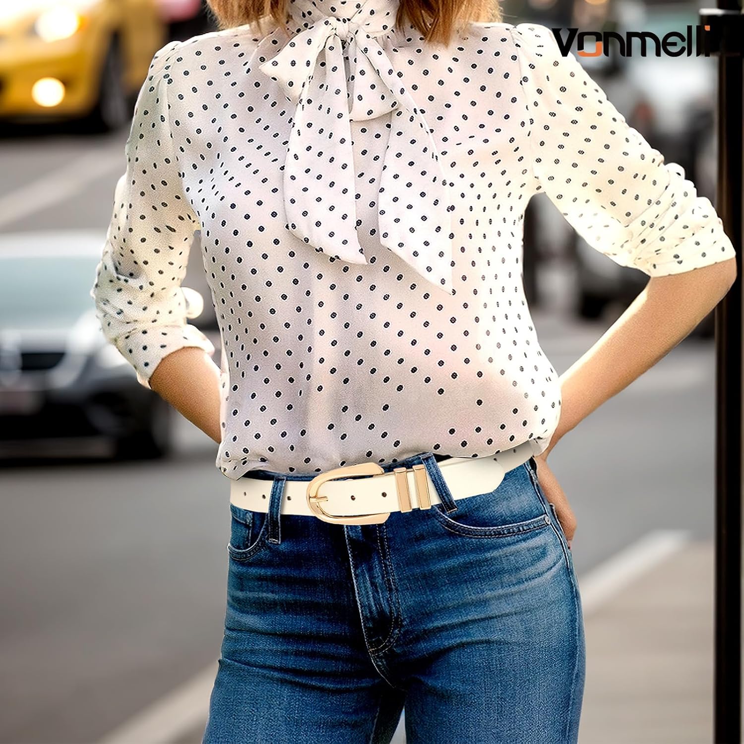 Women's Leather Belts For Jeans Dresses Pants Fashion Ladies Waist Belt with Gold Buckle - Image 4