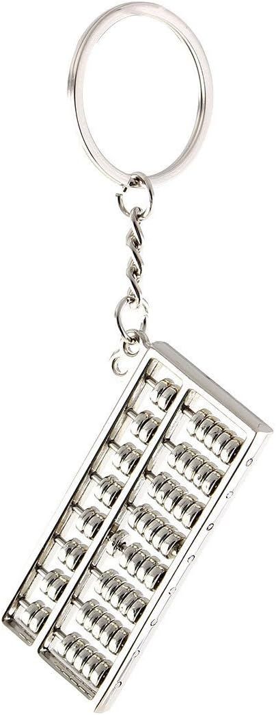 Alloy 8 Rolls Mini Abacus Keychain Key Ring Chain Metal Fob Pendant Ornament Trinket Silver - Image 3