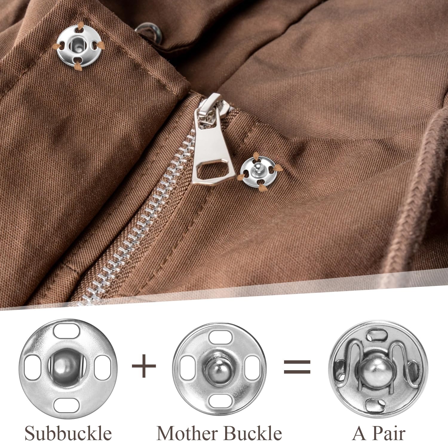 140 Sets Sew on Snaps for Clothing, Metal Snaps Fasteners Press Studs, Snap Buttons for Clothes Fabric Bag Bib Sweater Cardigan DIY Sewing Craft (8mm 10mm 12mm) - Image 3
