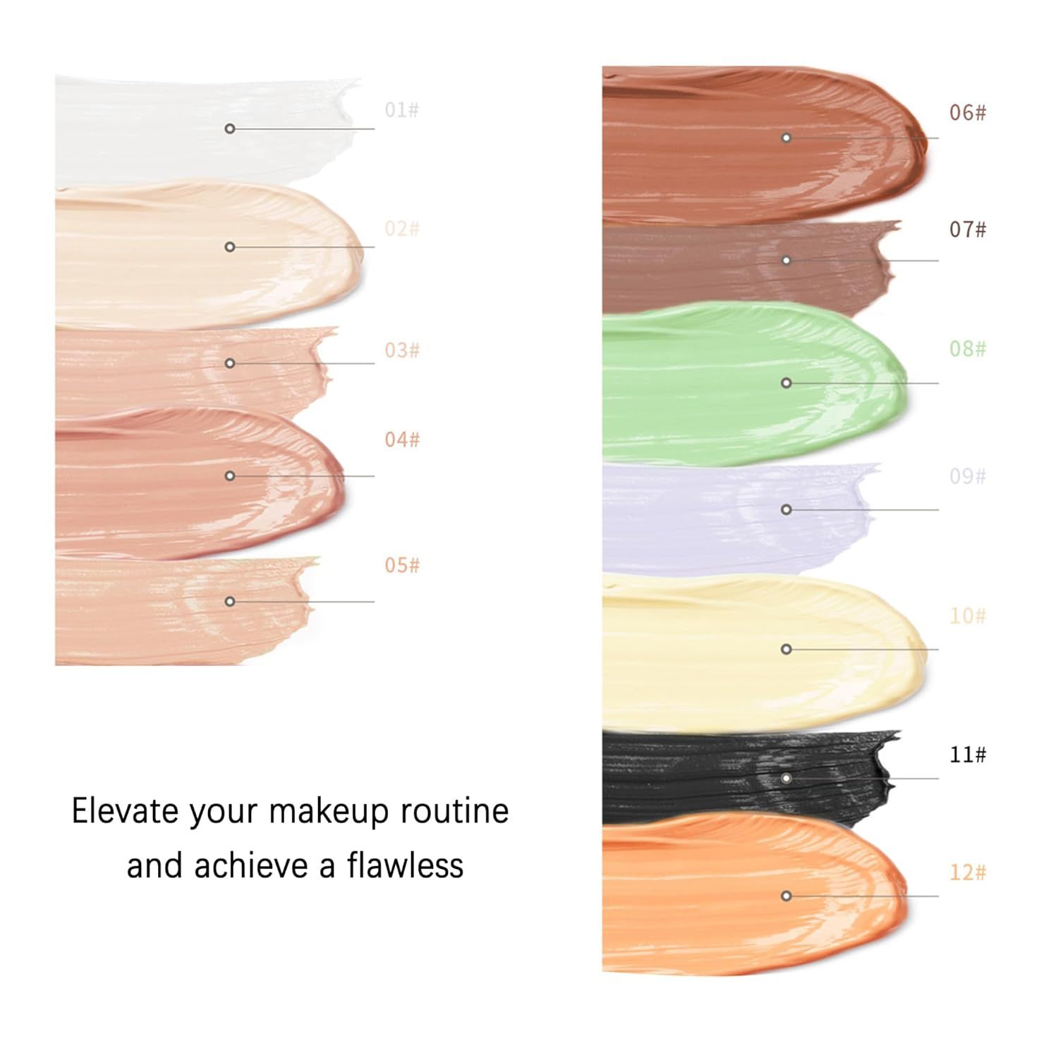 Single Color Face Makeup Concealer Foundation Palette Creamy Moisturizing 0.49oz (Green) - Image 8