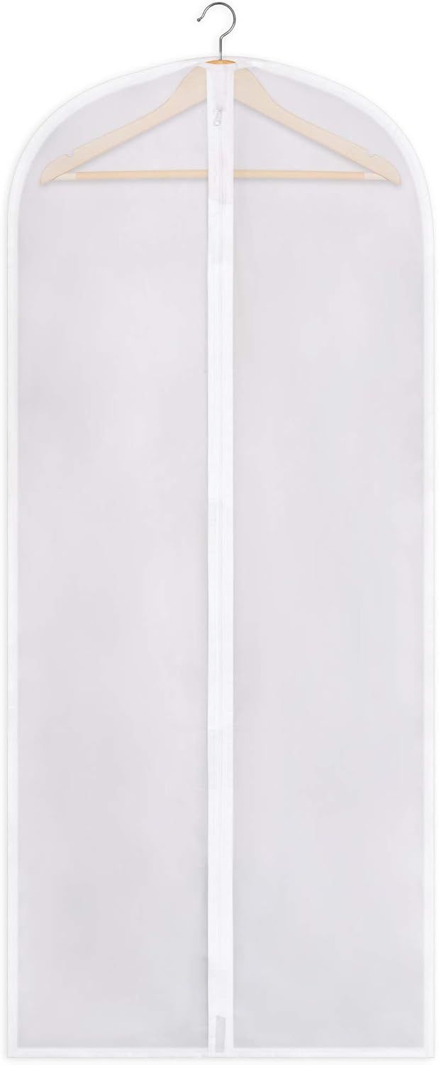 Zippered Garment Bag, Large 53 x 23 inches, Dress Bag for Gowns, Suits, Jackets, Dresses, Hanging Clothing Storage Bag, Water Repellent, Dust Proof, Clear (1 Pack) - Image 3