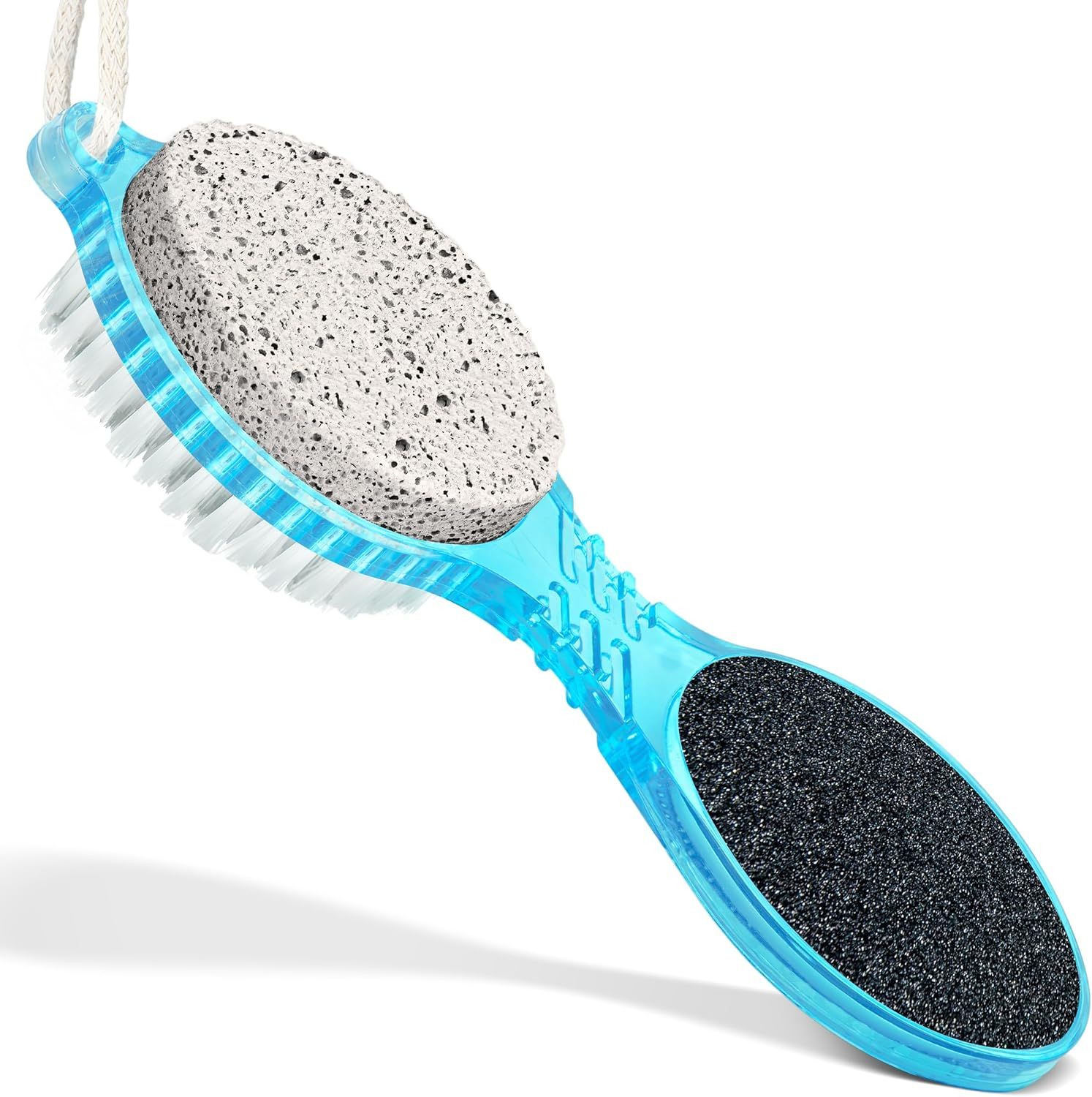 (4 in 1) Pedicure Paddle Kit Tool with Pumice Stone for Feet, Foot Hand Toe Nail Cleaning Brush, Metal File and Emery Board, Manicure Foot Rasp Callus Remover Pedi Set (Random Color, 1 Pack) - Image 2