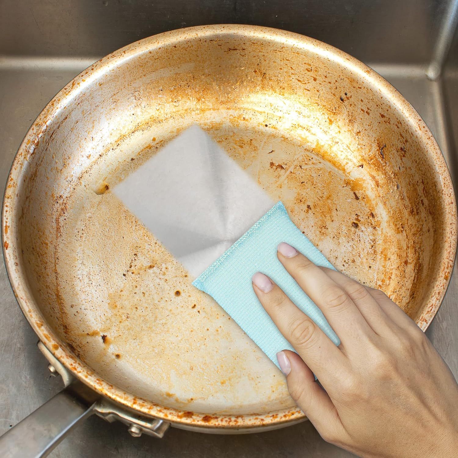 4 Multipurpose Scouring Pads, Non-Scratch Cleaning Sponge for Kitchen, Bathroom, Pots, Pans, and Dishes (4 Pack) - Image 6