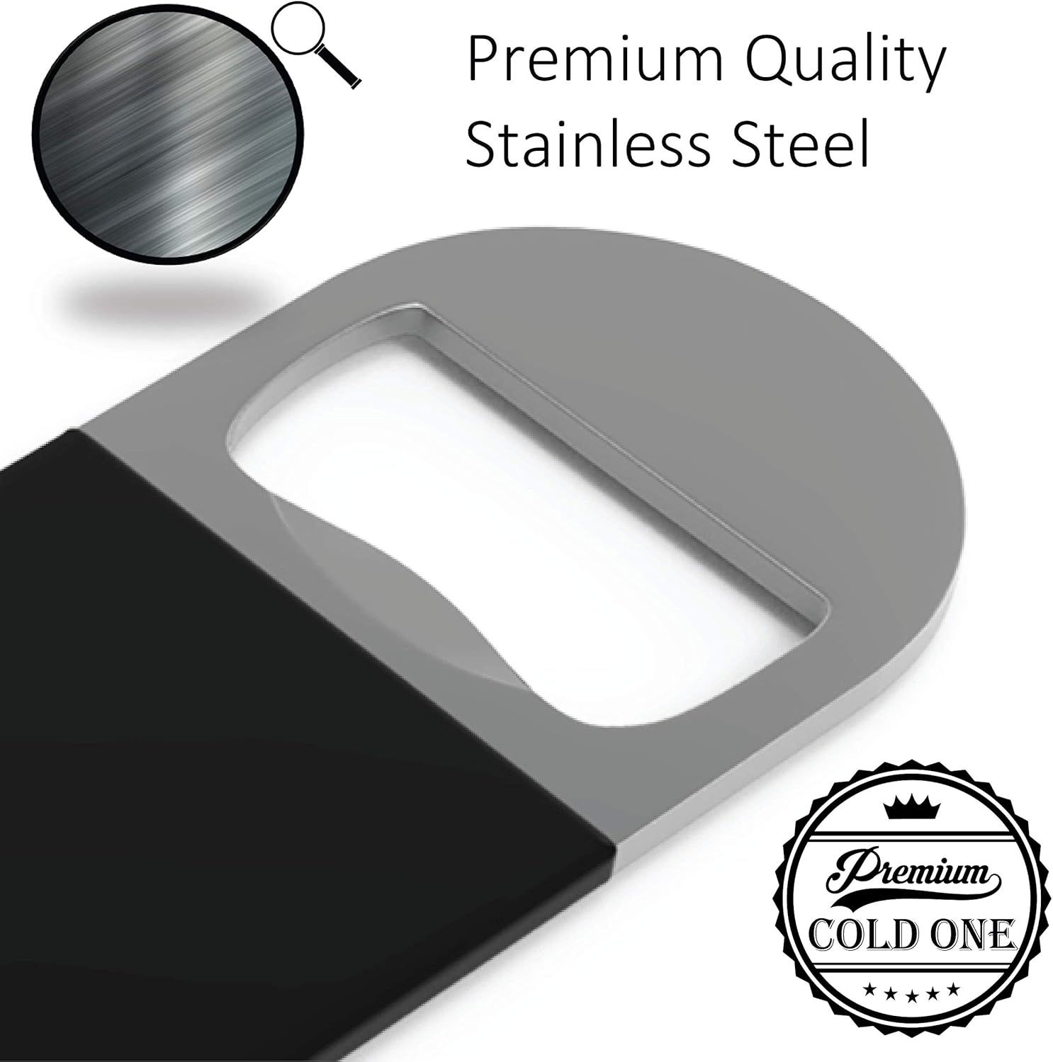 Bartender Bottle Openers, Beer Bottle Openers, Speed Openers 3 Pack by Premium Cold One. Professional Grade: Rubber Coated, Stainless Steel. Large, 7 inch - Image 3