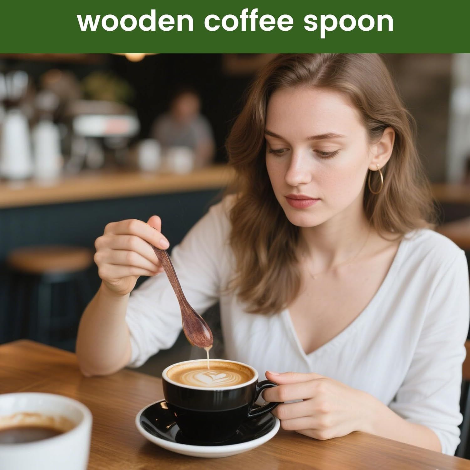 6PCS Wooden Spoons for Eating, 6 Inch Small Wooden Spoons for Honey, Coffee, Tea, Hot Cocoa, Jam, Bath Salts, Little Wood Table Spoon for Stirring, Smooth Finish, Unique Gifts for Men Women - Image 6