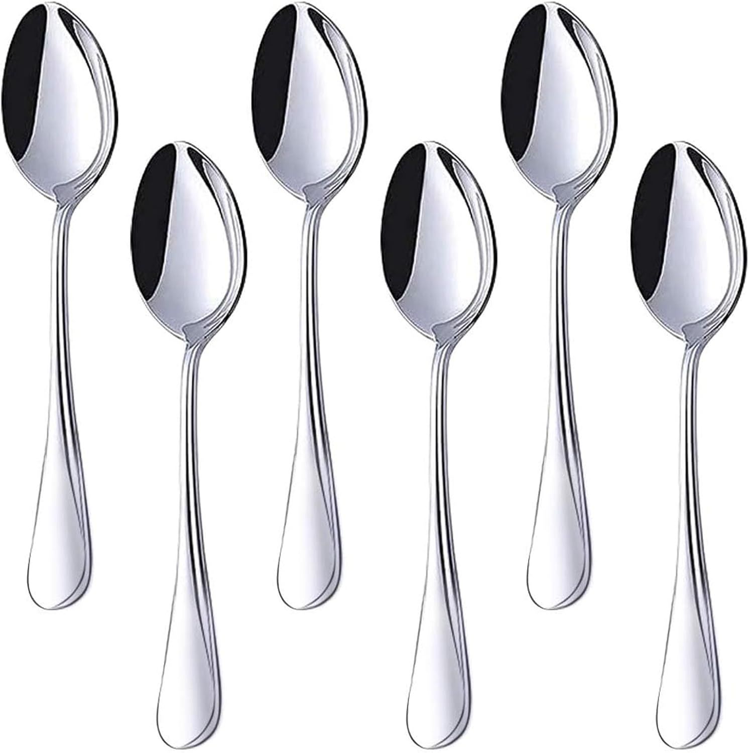 Stainless Steel Teaspoons, 6-Piece Coffee & Dessert Spoons Set, 6.7 Inch Small Spoons for Tea, Sugar, Yogurt & Ice Cream, Mirror Polished, Dishwasher Safe - Image 1