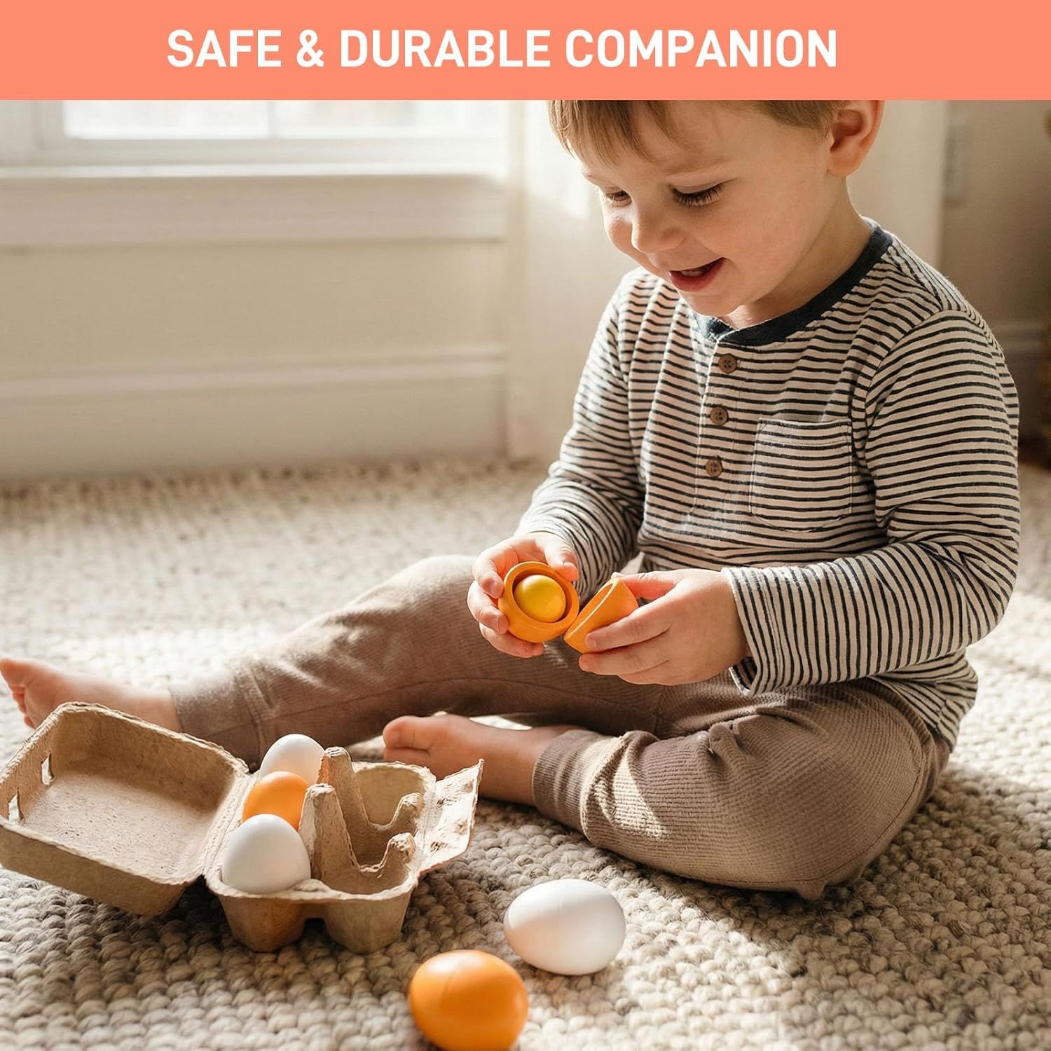 6PCS Play Food Sets for Kids Kitchen,Play Kitchen Accessories Wooden Egg Toy Food Grocery Store Pretend for Toddler Cooking DIY - Image 7