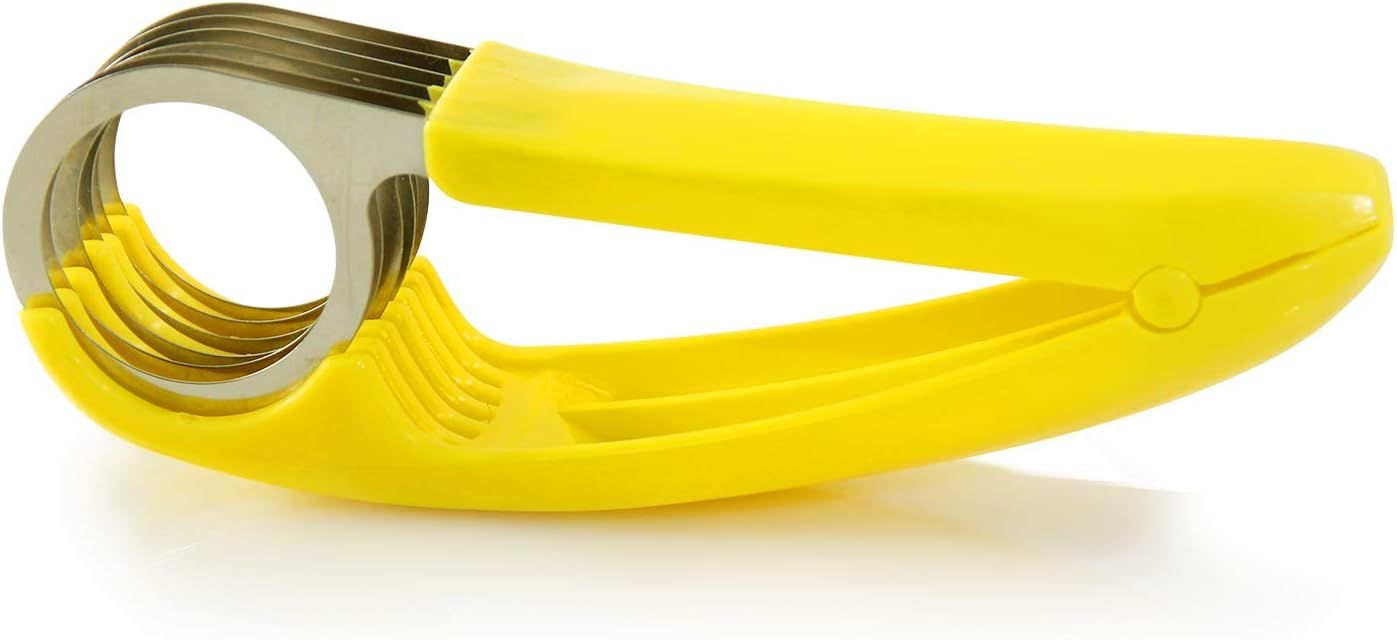 Banana Slicer,ABS + Stainless Steel Fruit and Vegetable Salad Peeler Cutter Kitchen Tools For Banana,Strawberry,Grape（1 pcs） - Image 1