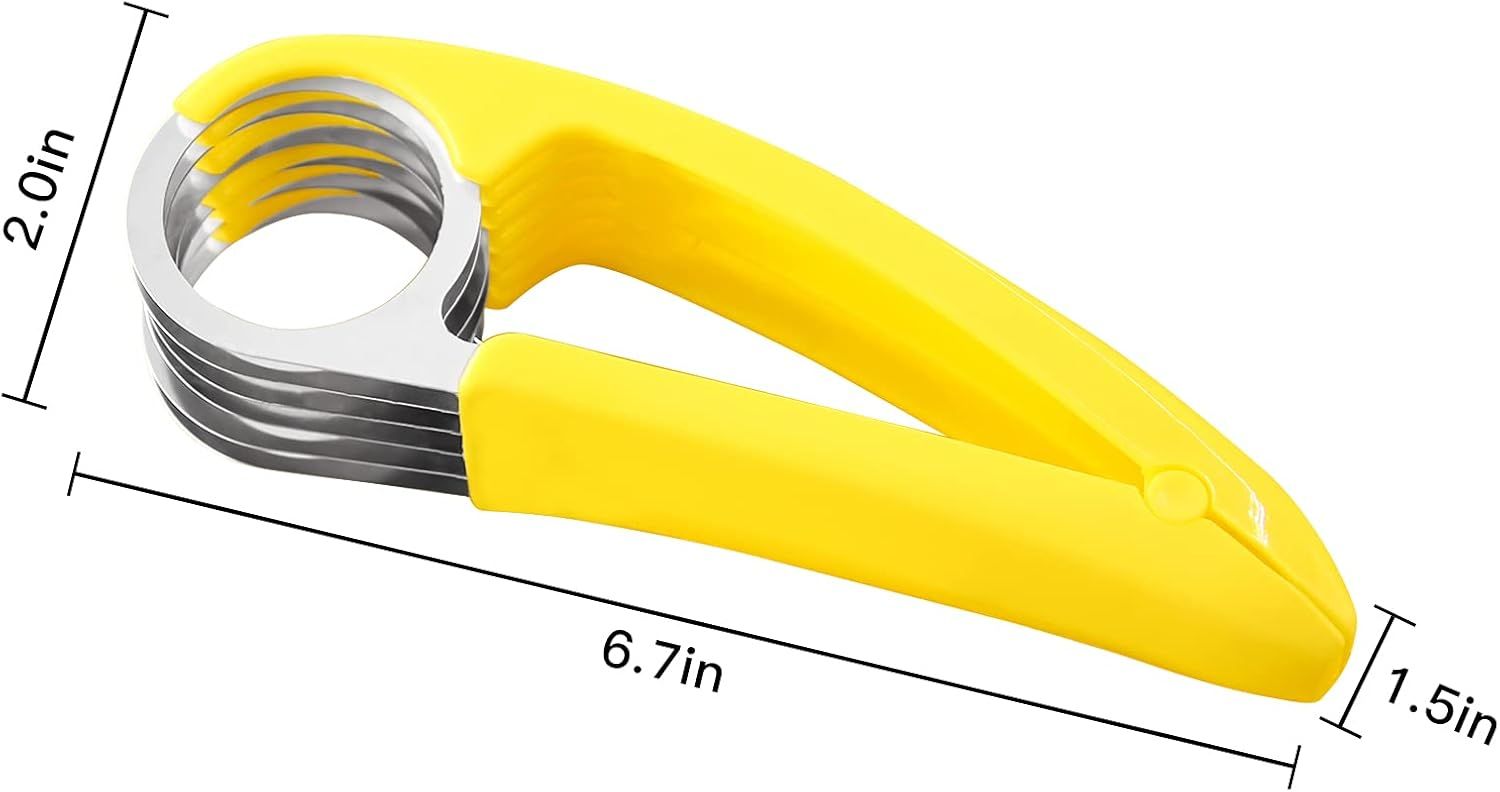 Banana Slicer,ABS + Stainless Steel Fruit and Vegetable Salad Peeler Cutter Kitchen Tools For Banana,Strawberry,Grape（1 pcs） - Image 3