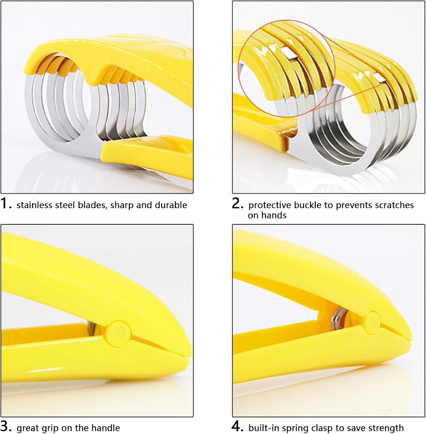 Banana Slicer,ABS + Stainless Steel Fruit and Vegetable Salad Peeler Cutter Kitchen Tools For Banana,Strawberry,Grape（1 pcs） - Image 4