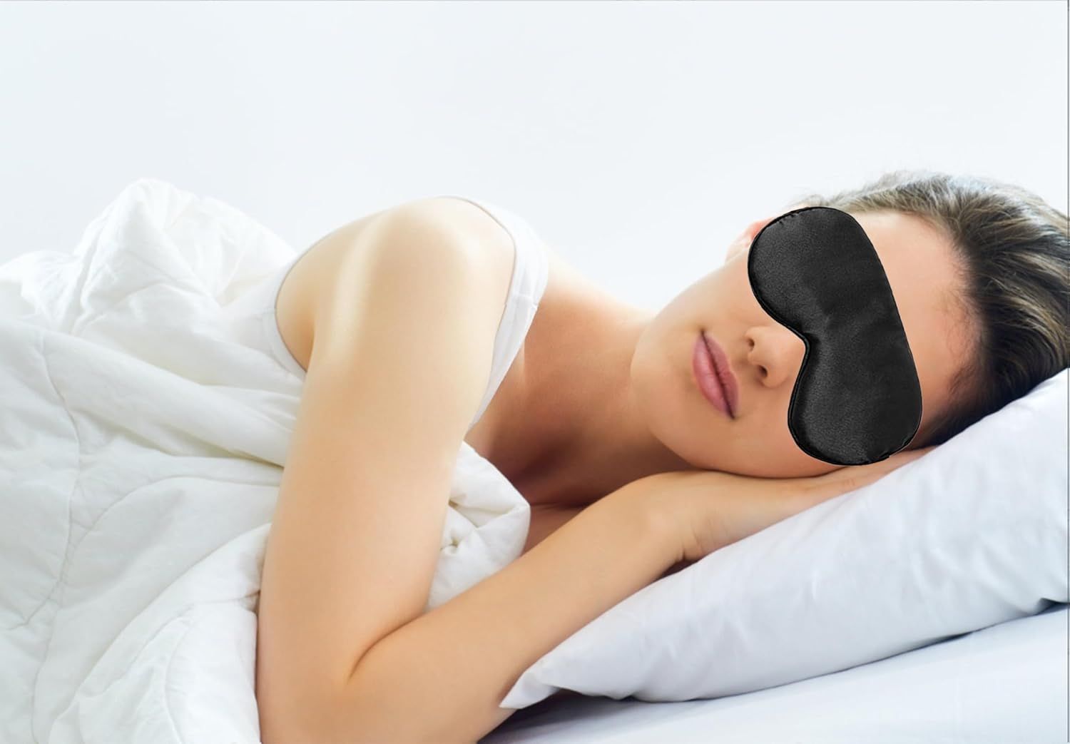 Black Eye Mask for Sleeping,Soft and Comfortable Fabric, Eye Shade Cover for Night,Travel Nap - Image 3