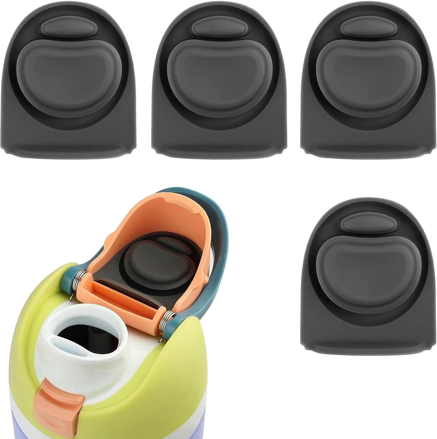 Rubber Seal Replacement Stopper,Silicone Cap Insert, Compatible with Owala Freesip Spout Lid-4 Pack Gasket Stopper Replacement Parts - Image 1