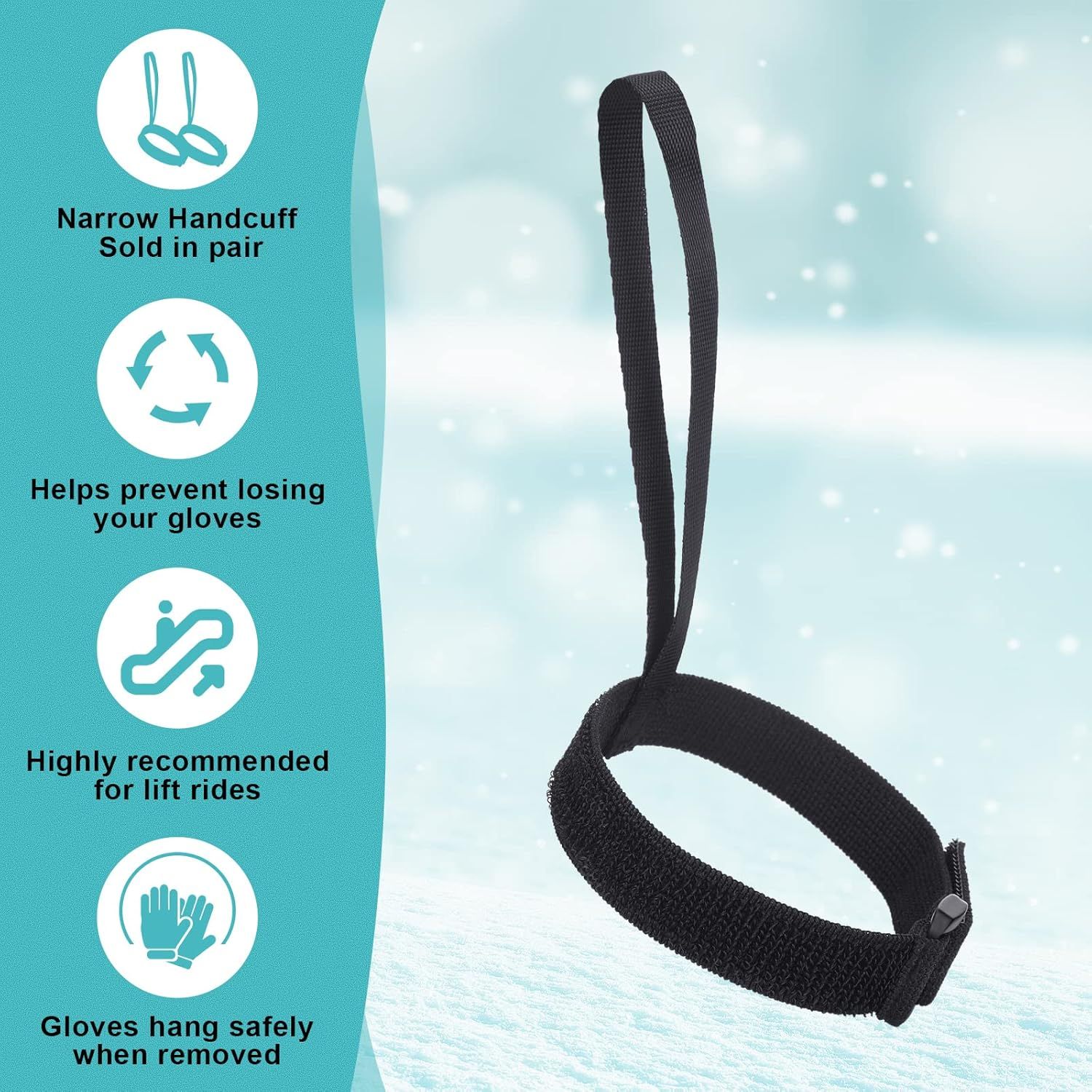 4 Pieces Sport Glove Strap Glove Leash Wrist Strap Ski Handcuff for Hanging, Outdoor - Image 2