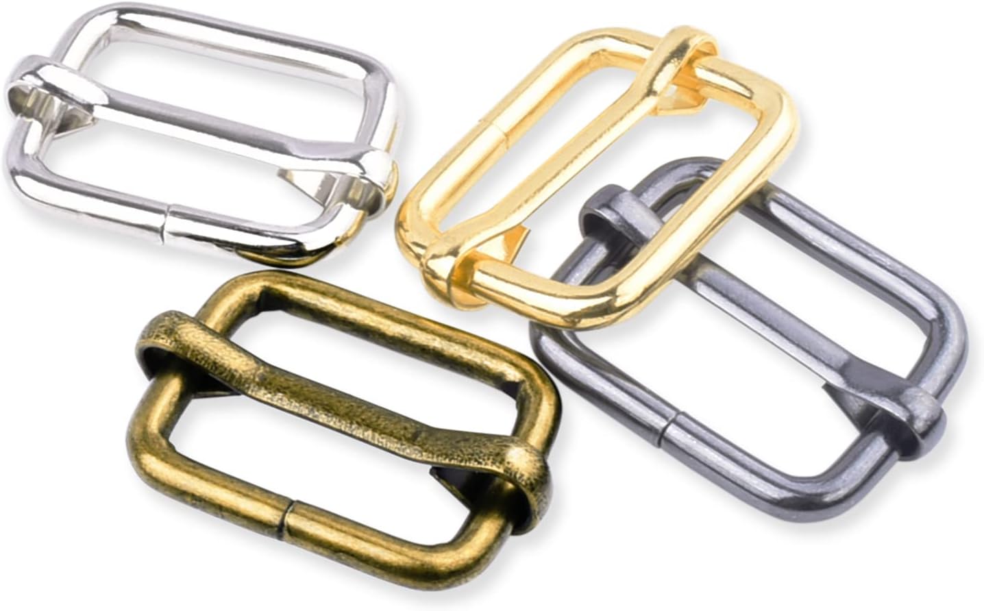 CooBigo 25 Pack 1 Inch Metal Adjustable Slide Buckles Tri-Glide Rectangle Adjuster Suspender Strap Slider for Purse Bag Hardware Making Supplies Backpack replacement Keeper(Mixed) - Image 1