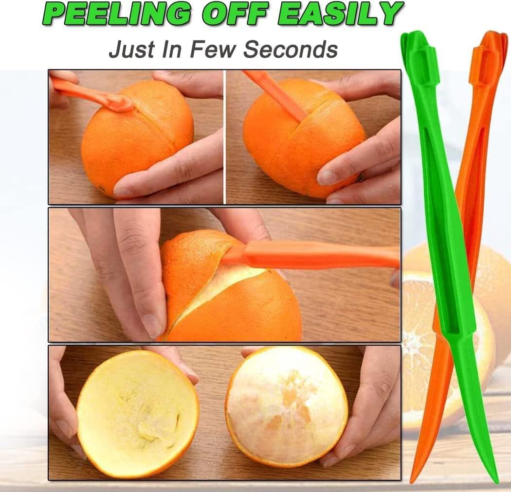 Orange Citrus Peelers Citrus Lemon Citrus Peel Cutter Plastic Easy Slicer Cutter Peeler Remover Opener Kitchen Accessories Knife Cooking Tool Kitchen Gadget (4 Pack) - Image 6