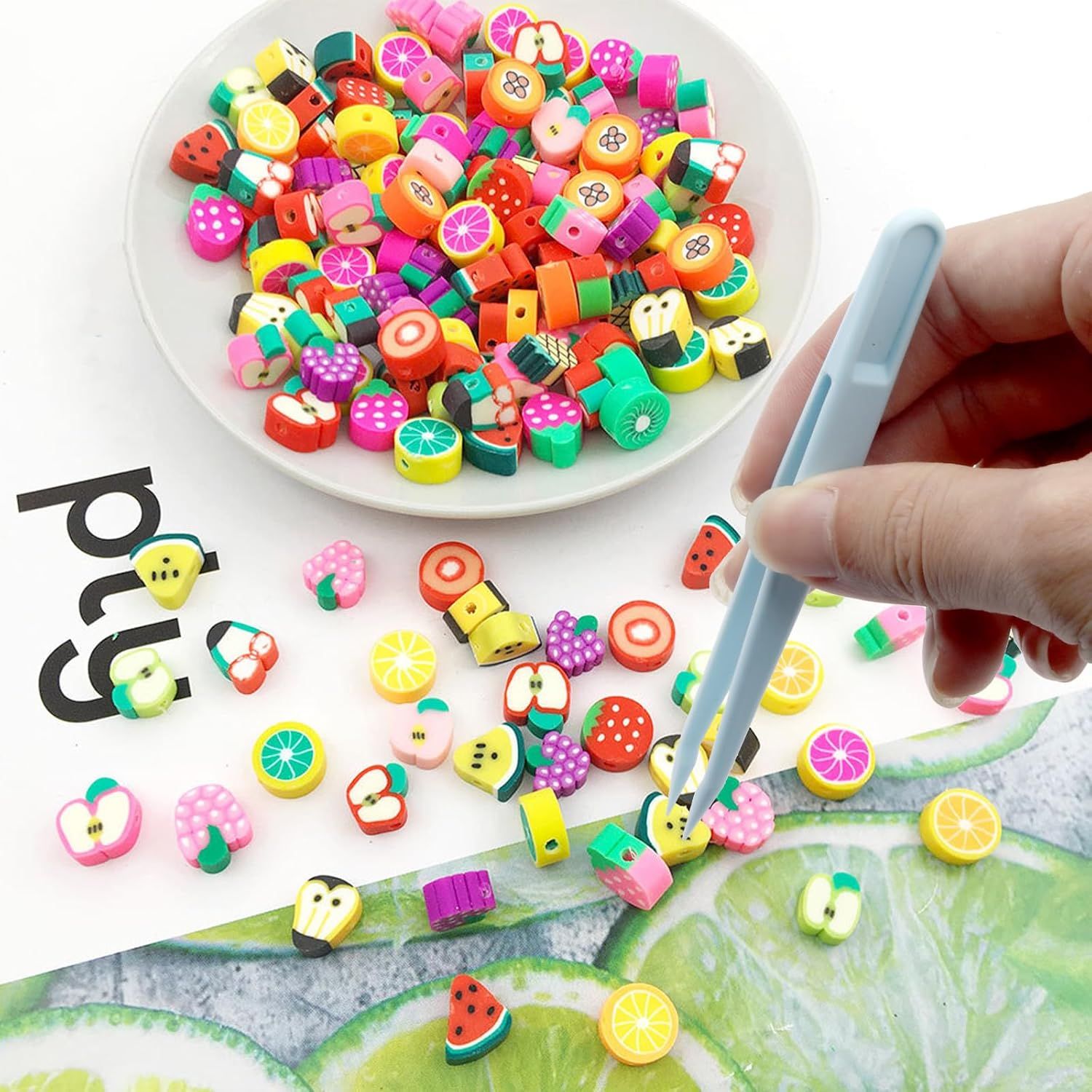 15PCS Multi-Colors Plastic Tweezers, Plastic Fuse Beads Forceps for DIY Craft Jewelry Making Family, Handmake Beads Crafts Tweezers/Manual DIY Creative Craft Game Tool for Beading Projects - Image 2