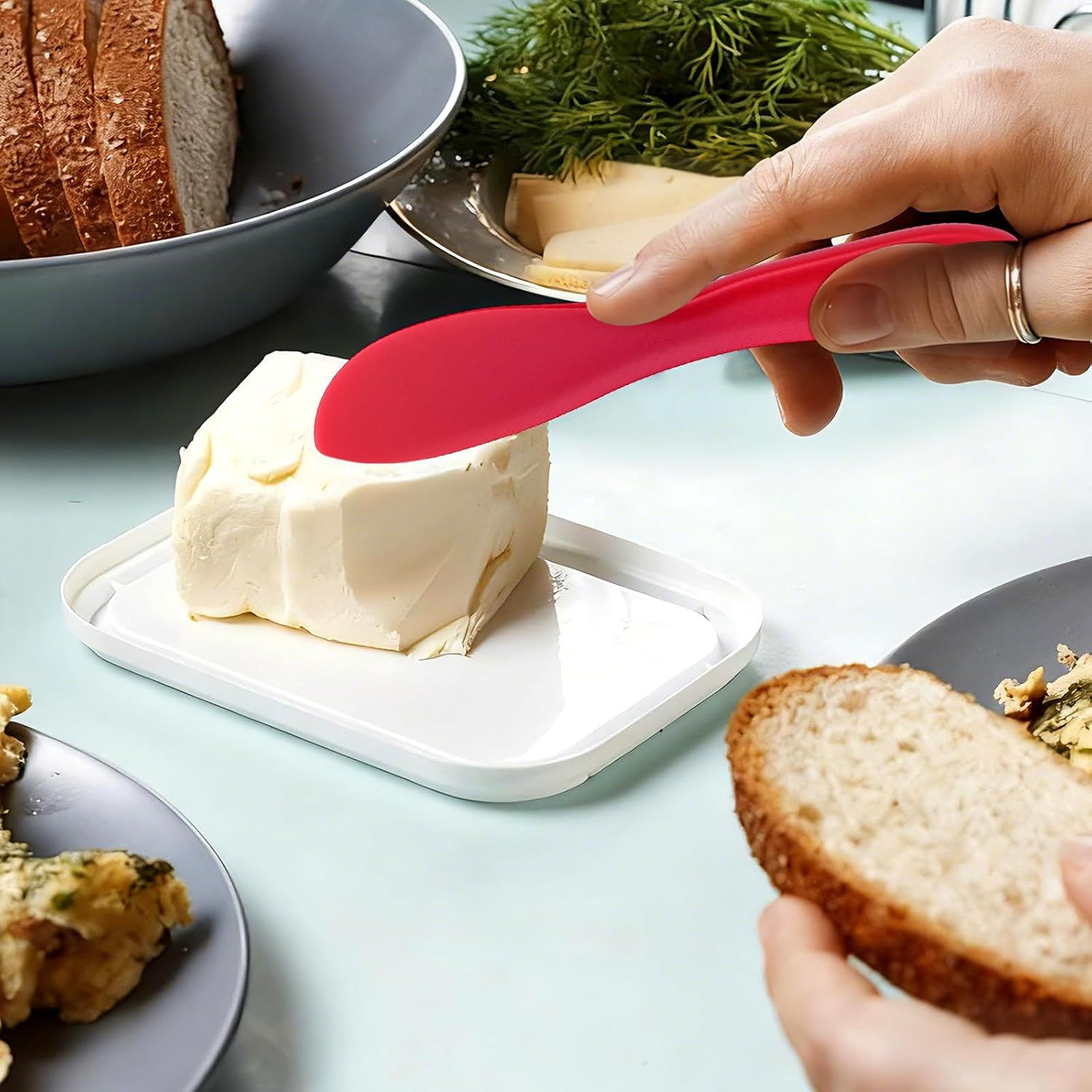 4Pack Plastic Butter Spreader Knife, 6.96X1.37'' Multi Purpose Butter Knifves Spreader, Butter Cheese Spreader Frosting Knives, Plastic Multi Purpose Buttering Knife-cutter for Butter, Jelly, Cream Cheese and Nut Butter ﻿ - Image 2