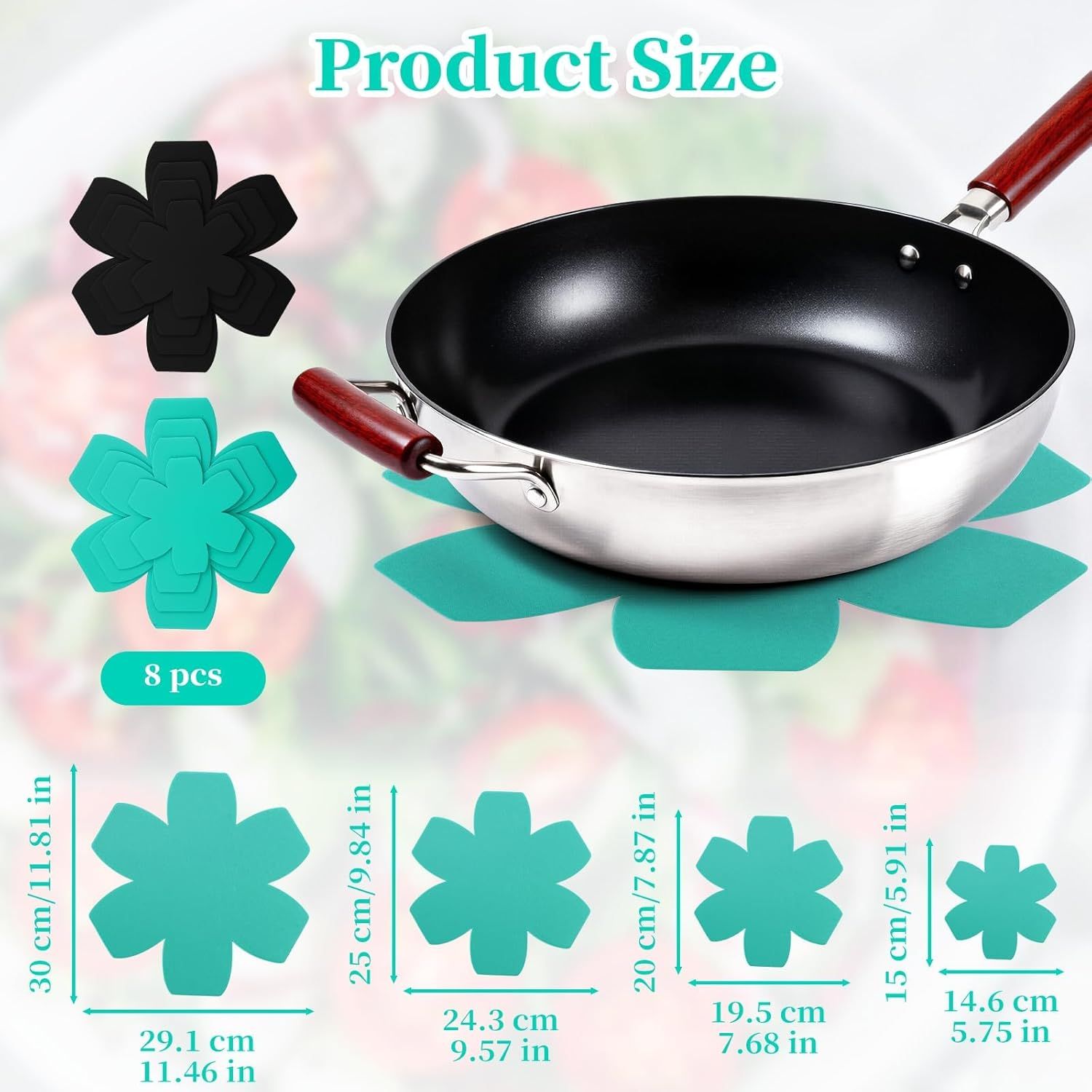8 Pack Pan Protectors for Stacking, 4 Sizes Heavy Duty Felt Pot and Pan Protectors, Non-Slip Cookware Separators Pads to Prevent Scratching, Pan Stacking Protectors for Skillets, Pots, Bowls - Image 3