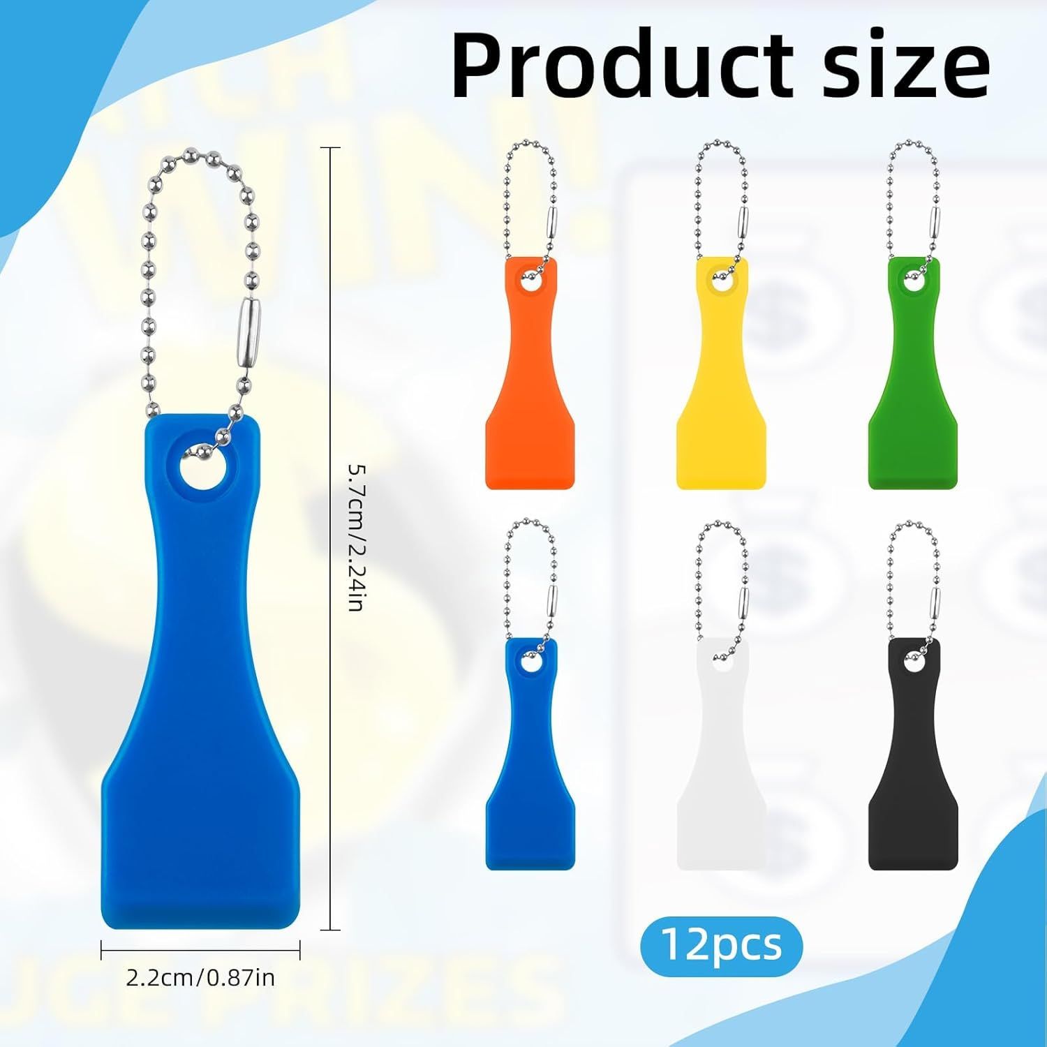 12 Pack Lottery Ticket Scratcher Tool, Durable Plastic Scraper for Lotto Scratch Offs, Lottery Scratcher Tool Portable Pocket Size Scratch off Tool with Keychain Hole, Multi-Purpose Cleaning Scrapers - Image 2
