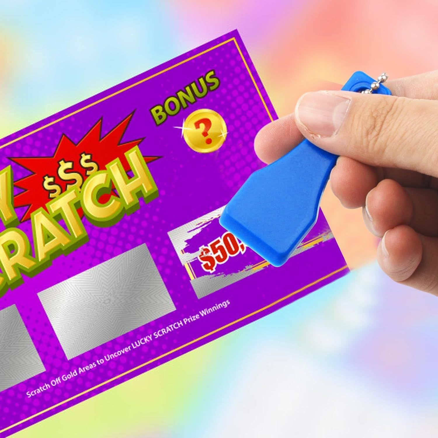 12 Pack Lottery Ticket Scratcher Tool, Durable Plastic Scraper for Lotto Scratch Offs, Lottery Scratcher Tool Portable Pocket Size Scratch off Tool with Keychain Hole, Multi-Purpose Cleaning Scrapers - Image 3