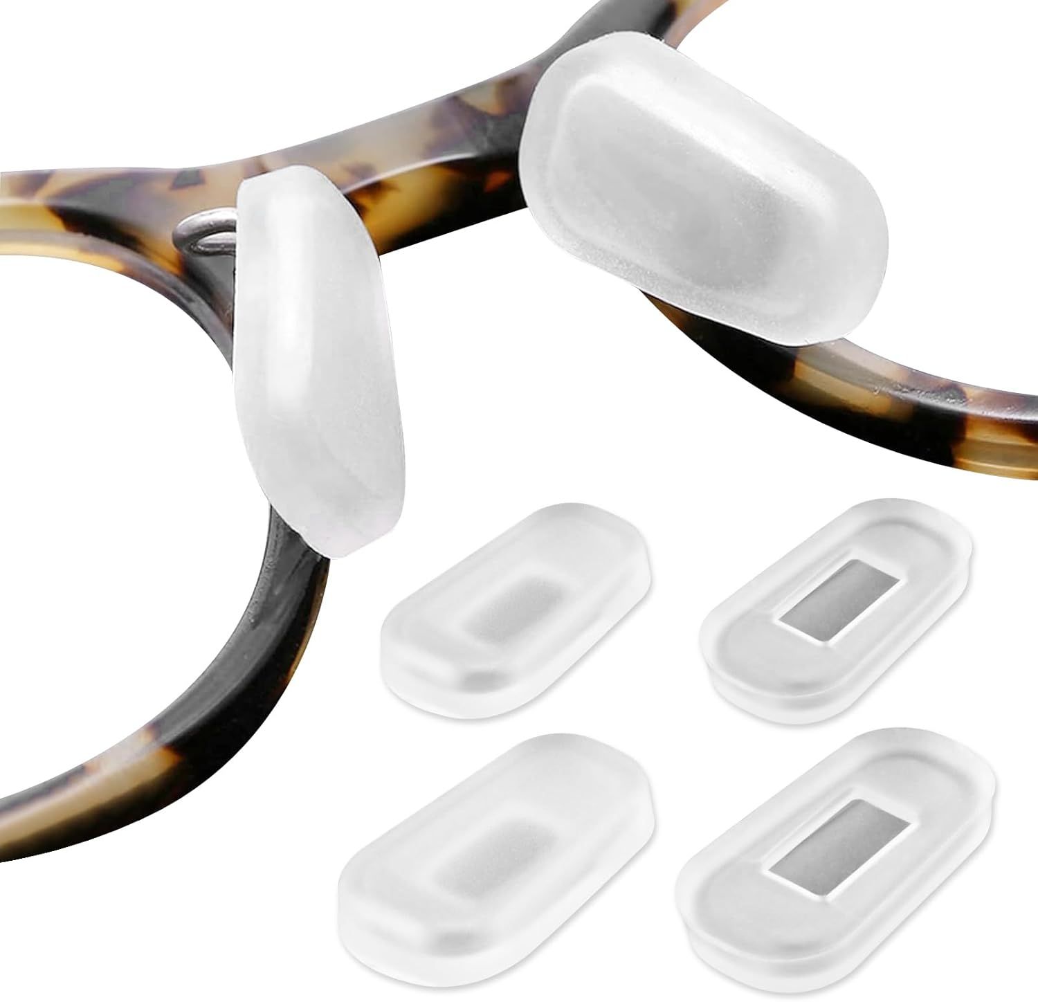 12PCS Soft Eyeglass Nose Pads Cover, Silicone Eyeglass Nose Pads Glasses Repair Kit, 3.35x0.67 Inch Anti-Slip Glasses Nose Piece/Eyewear Protective Cover Eye Pad for Nose Bridge - Image 1
