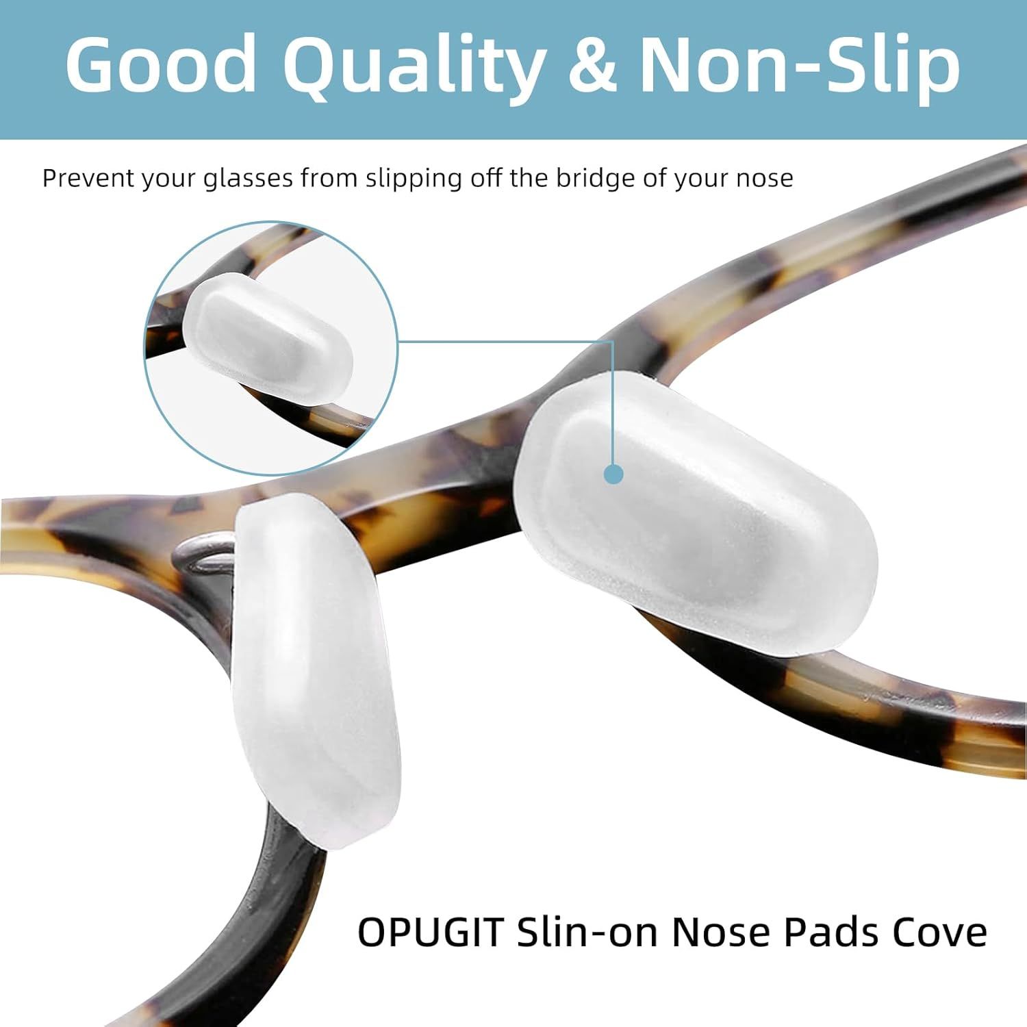 12PCS Soft Eyeglass Nose Pads Cover, Silicone Eyeglass Nose Pads Glasses Repair Kit, 3.35x0.67 Inch Anti-Slip Glasses Nose Piece/Eyewear Protective Cover Eye Pad for Nose Bridge - Image 3