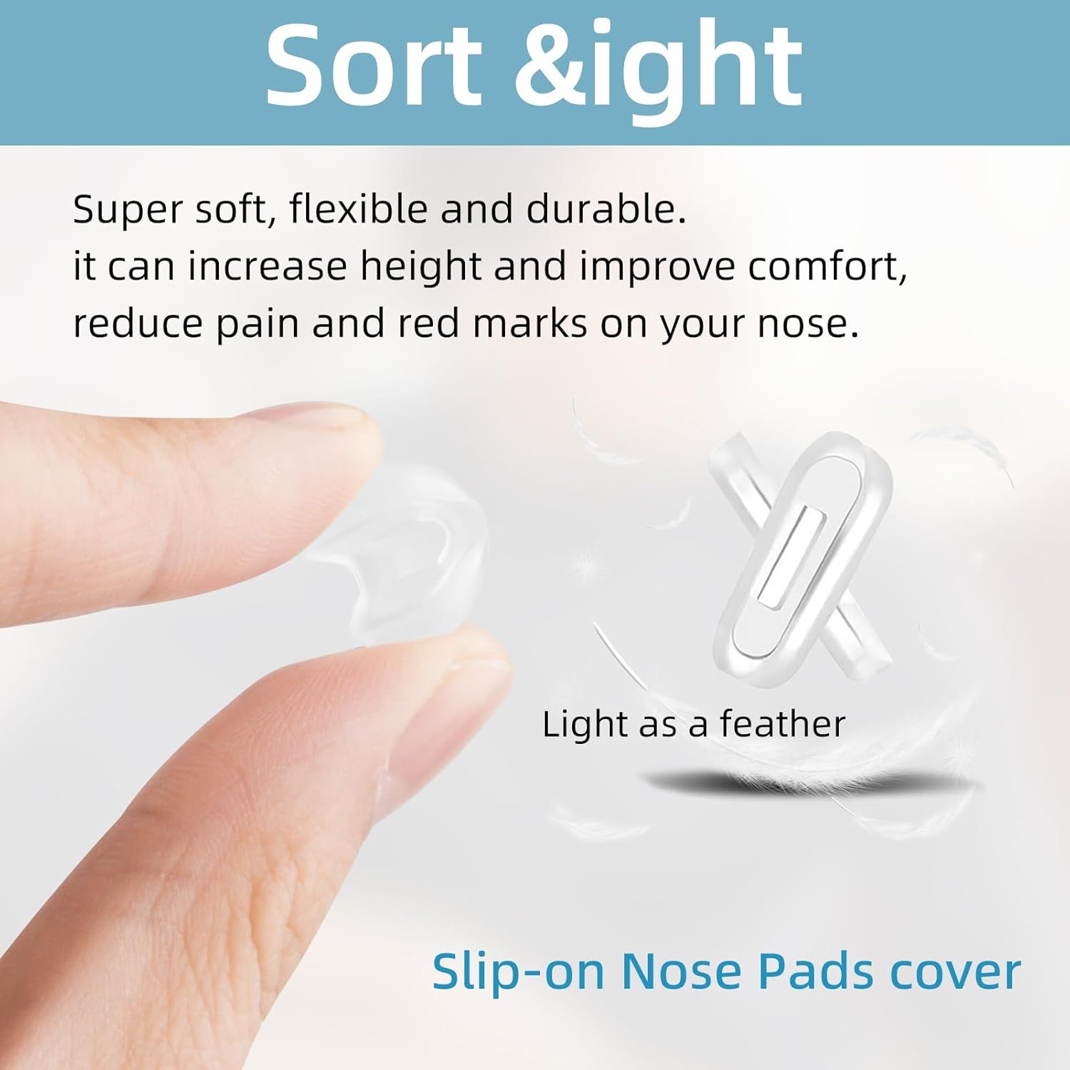 12PCS Soft Eyeglass Nose Pads Cover, Silicone Eyeglass Nose Pads Glasses Repair Kit, 3.35x0.67 Inch Anti-Slip Glasses Nose Piece/Eyewear Protective Cover Eye Pad for Nose Bridge - Image 4