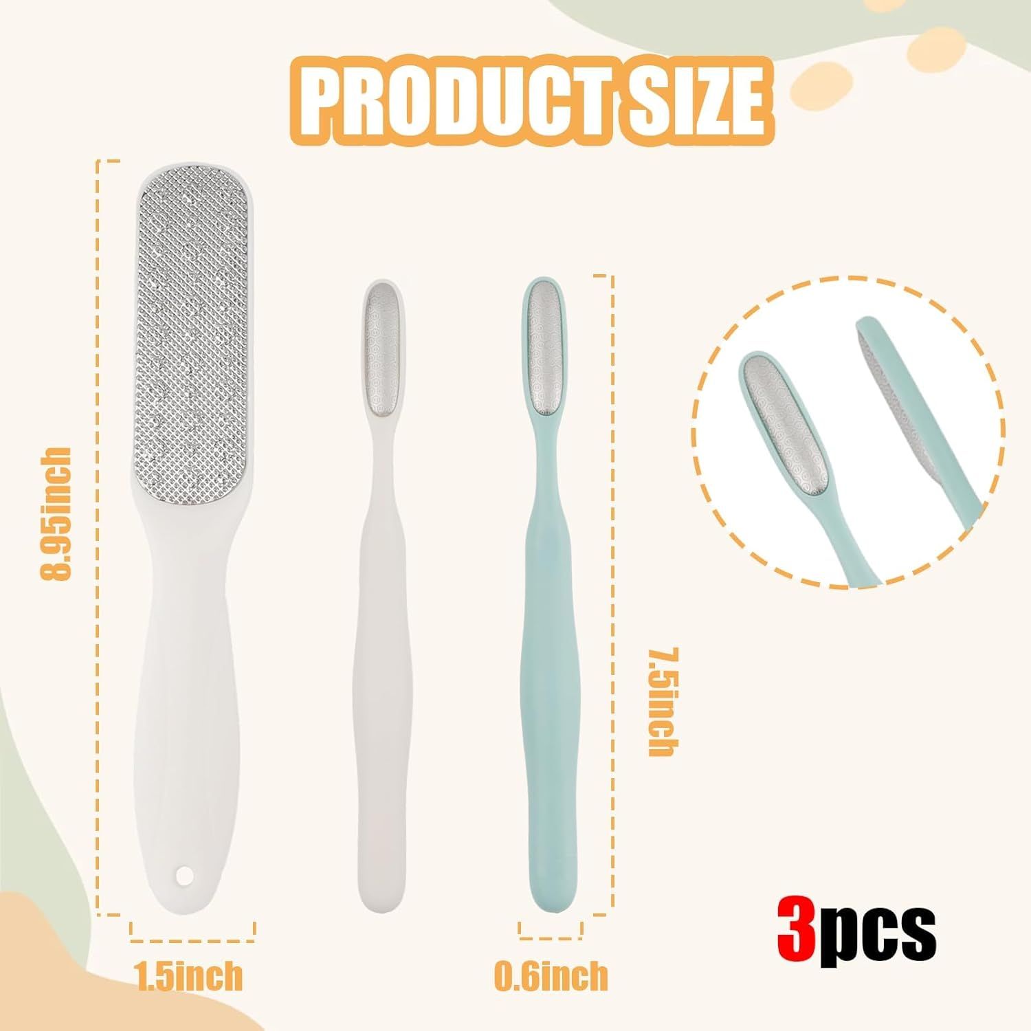 3PCS Precision Callus Remover & Bunion Scrubber for Toe Gaps, 2 Style Toe Callus Remover & Foot File Exfoliator with Compact Design for Pedicures and Sensitive Areas - Image 2