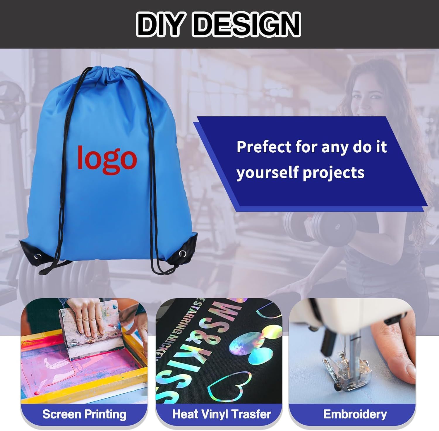 Drawstring Backpack 6 Colors Drawstring Bags, Draw String Back Bag Drawstring Bags Bulk for Sports, Gym, Travel, Swimming, Beach (6 PACK) - Image 4