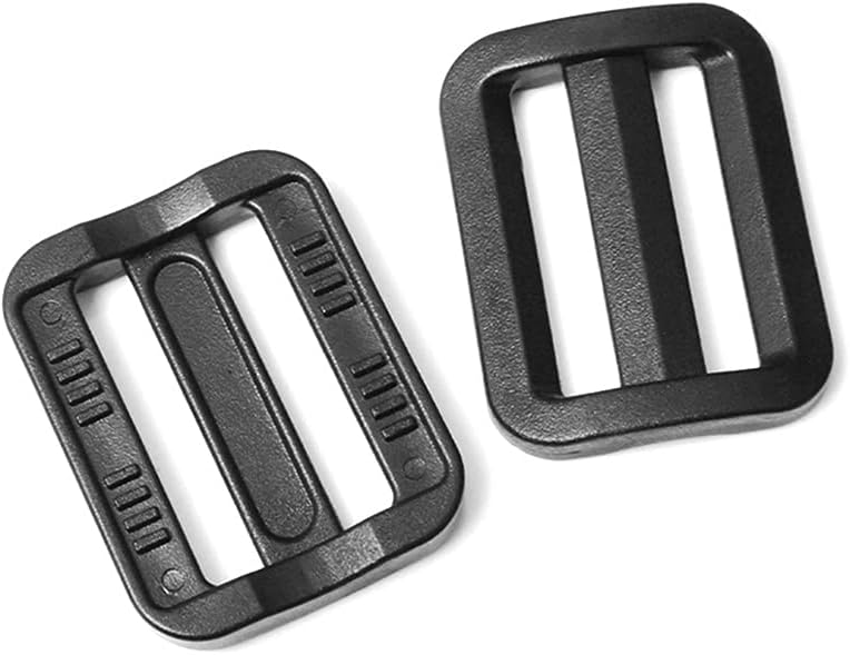 CooBigo 12 Pack Plastic Buckles for Straps 1 Inch Tri-Glide Slide, Plastic Slide Clip Heavy Duty Adjustable Webbing Tri-glides Slider Buckle for Backpack Straps Dog Collar Harness - Image 1