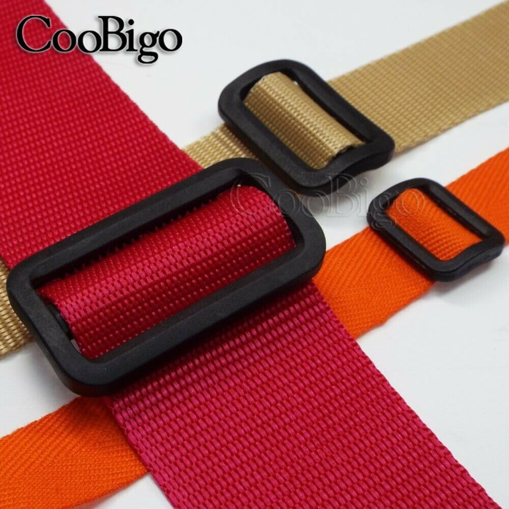 CooBigo 12 Pack Plastic Buckles for Straps 1 Inch Tri-Glide Slide, Plastic Slide Clip Heavy Duty Adjustable Webbing Tri-glides Slider Buckle for Backpack Straps Dog Collar Harness - Image 6