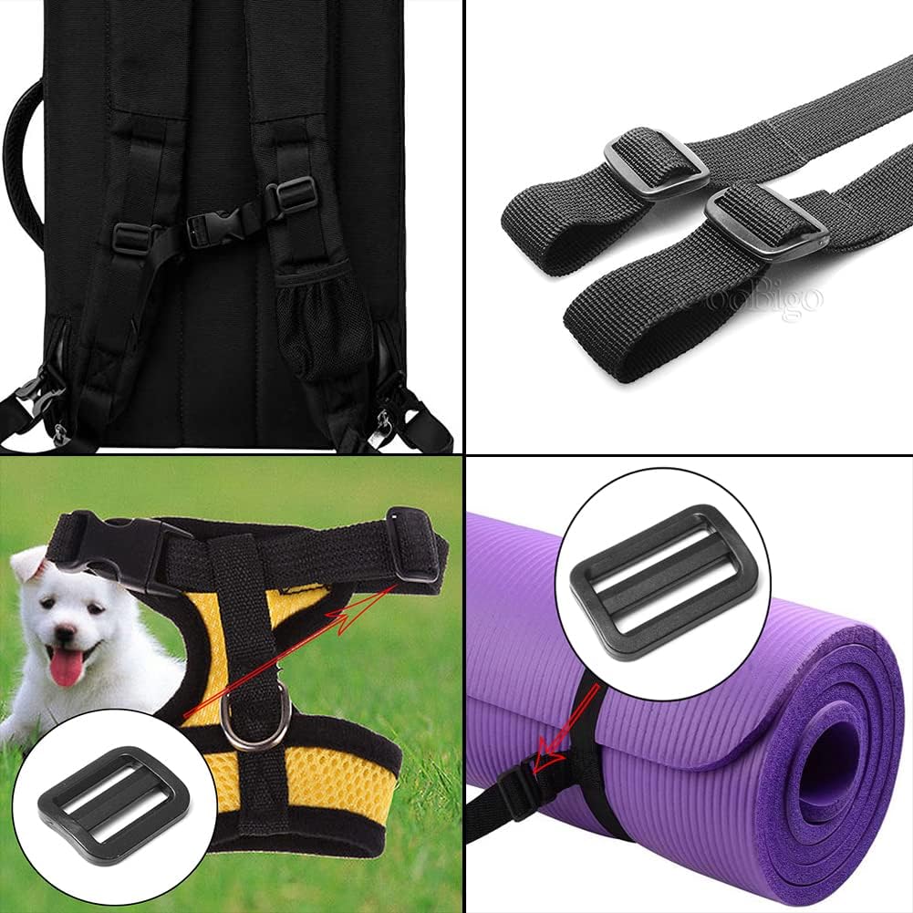 CooBigo 12 Pack Plastic Buckles for Straps 1 Inch Tri-Glide Slide, Plastic Slide Clip Heavy Duty Adjustable Webbing Tri-glides Slider Buckle for Backpack Straps Dog Collar Harness - Image 7