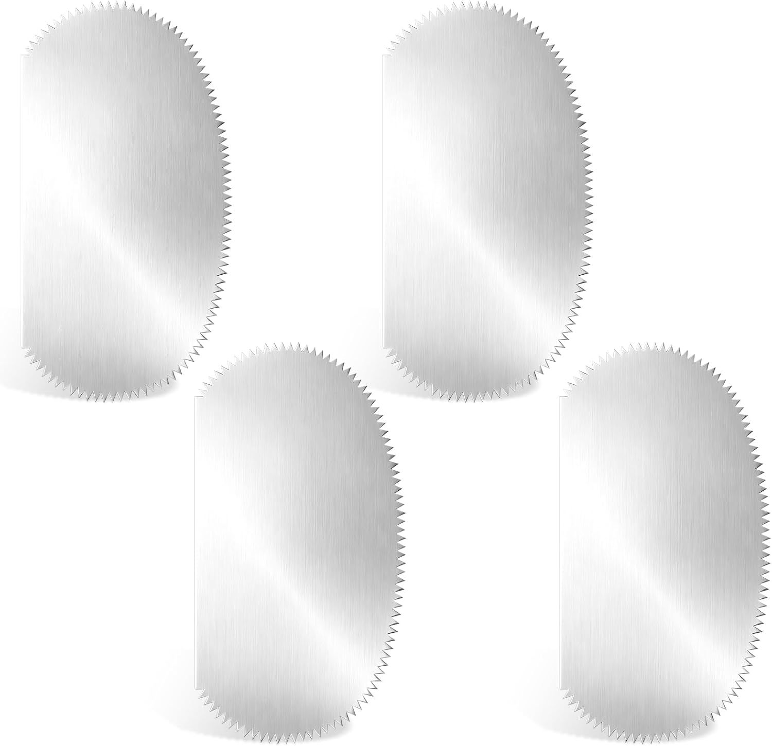 Stainless Steel Clay Scraper, 4PCS Silver Steel Pottery Clay Ribs Tools/Ribs Stainless Steel Serrated Scraper, Cutter Clay Scraper Scraper Crafts Tool for Texturing Artists Sculpture Modeling ﻿ - Image 1