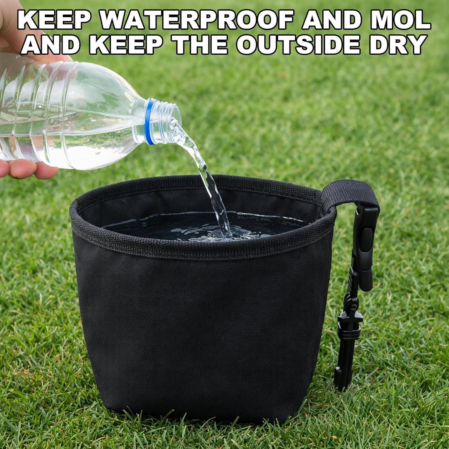 Golf Ball Cleaner Pouch with Belt Clip, 2-in-1 Waterproof Golf Ball Washing Bag, Leak-Proof Microfiber Inner Lining, Portable Golf Club Groove Cleaner Accessory, Practical Golfing Gift for Men & Women - Image 4