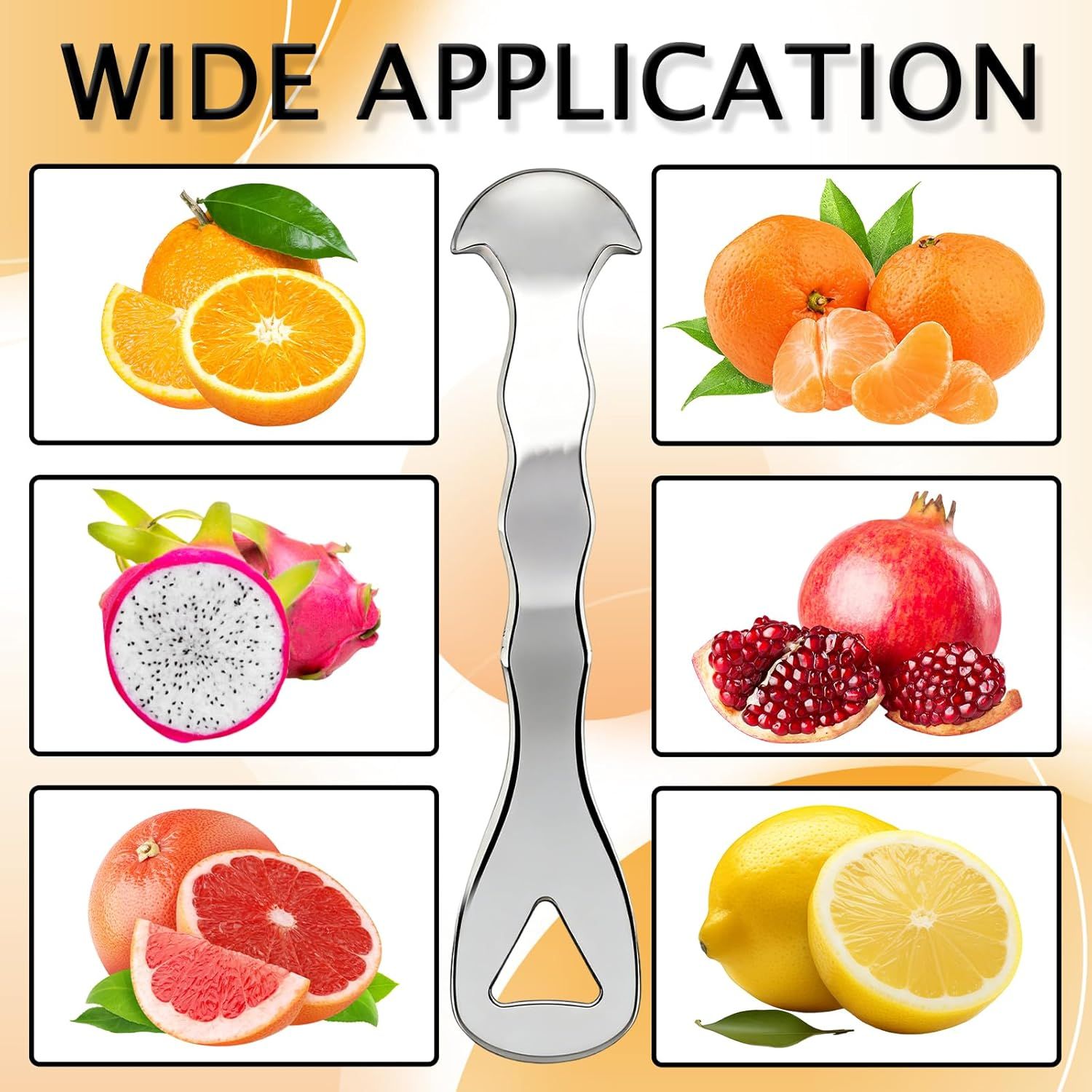 6PCS Stainless Steel Orange Peeler tool, 2.76x1.06x0.11'' Orange/Lemon/Grapefruit Effortless Fruit Peelers for Home, Multi-Functional Citrus Peeler for Kitchen, making fruit preparation quick, easy - Image 6